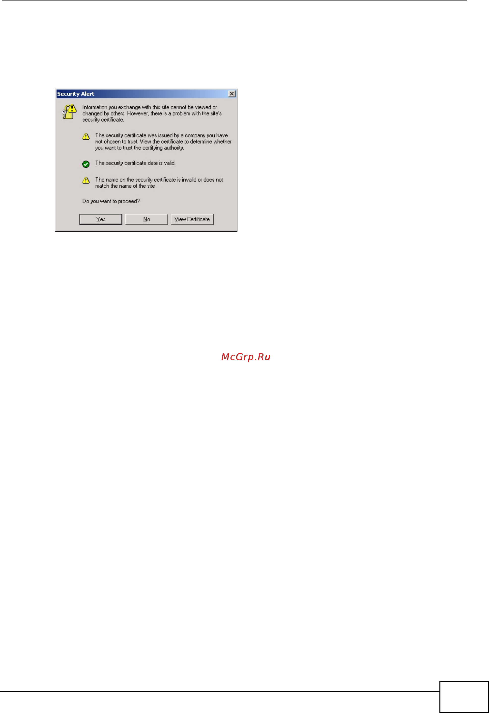 Zyxel MES-3528 [291/354] Netscape navigator warning messages