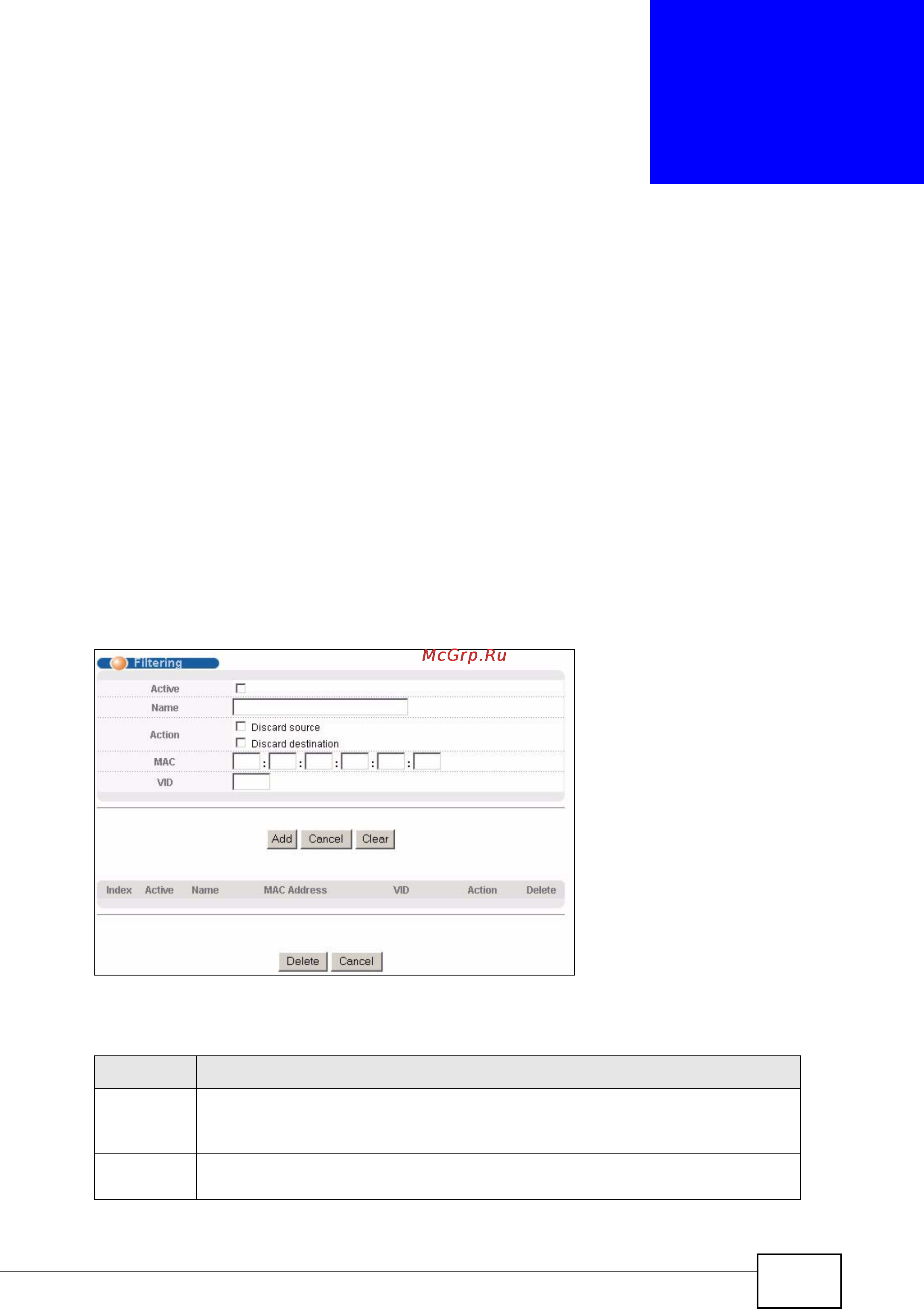 Zyxel GS2200-48 [103/352] Configure a filtering rule