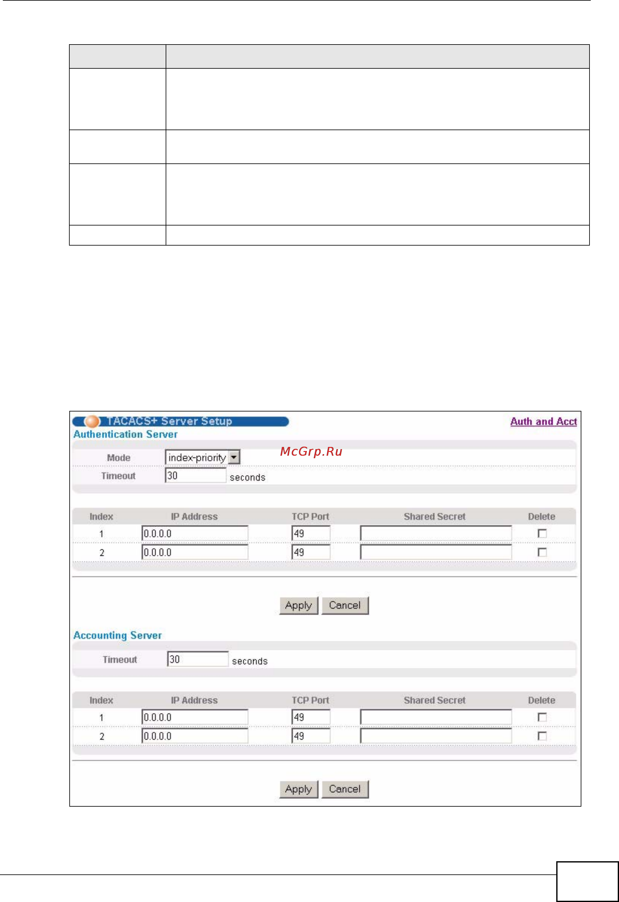 Zyxel GS2200-48 [195/352] Tacacs server setup