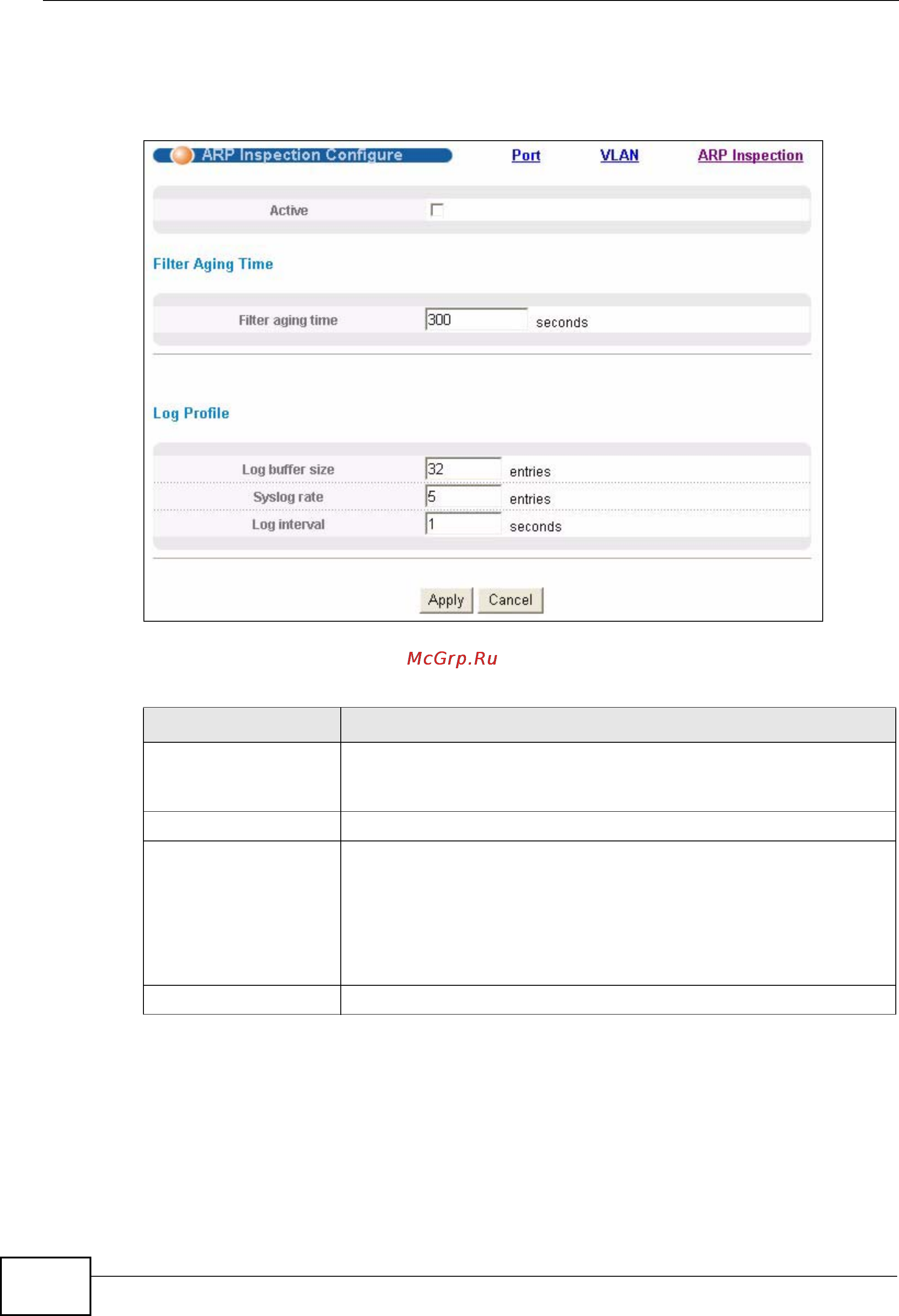 Zyxel GS2200-48 [226/352] Figure 105 arp inspection configure