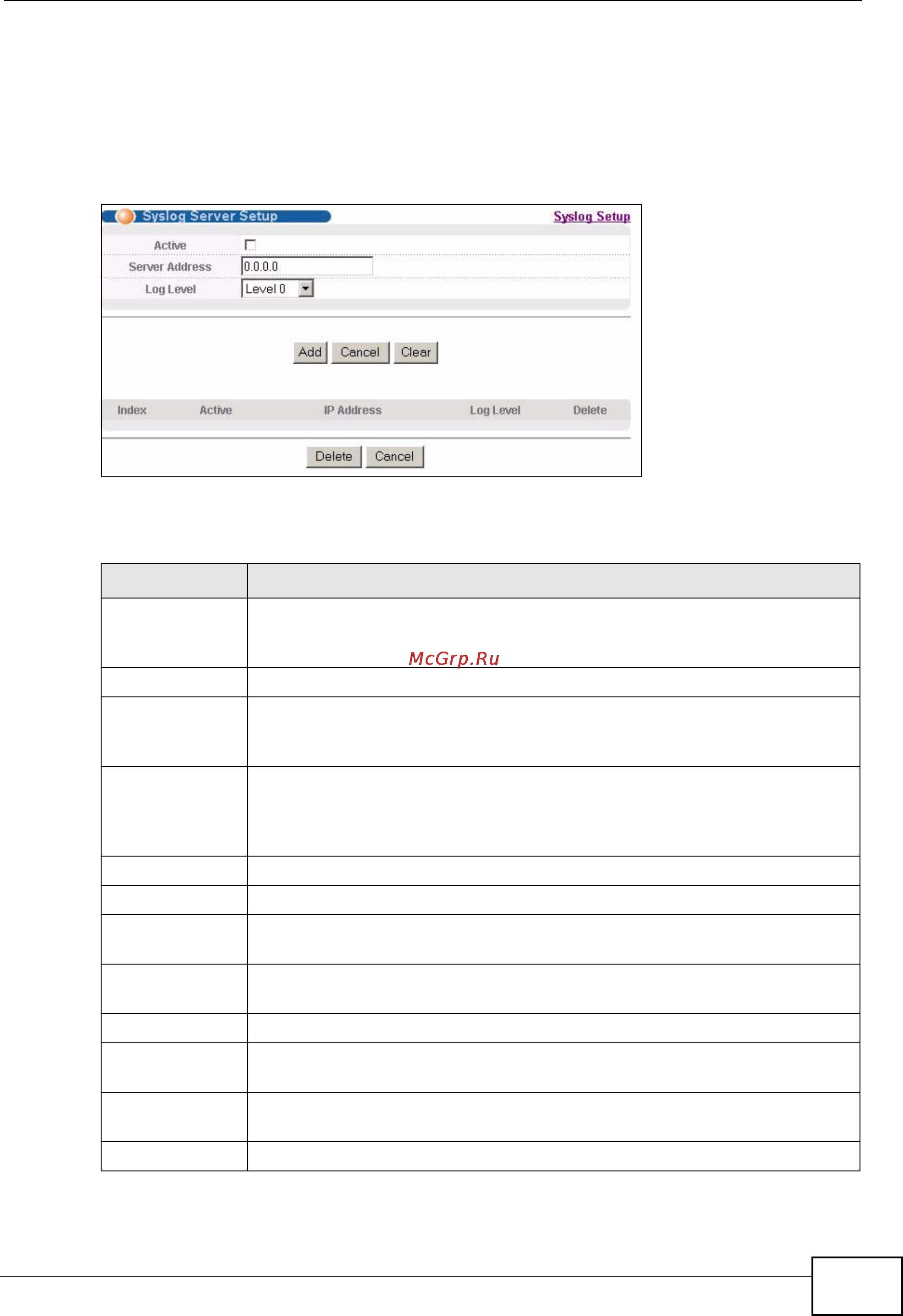 Zyxel GS2200-48 [303/352] Syslog server setup