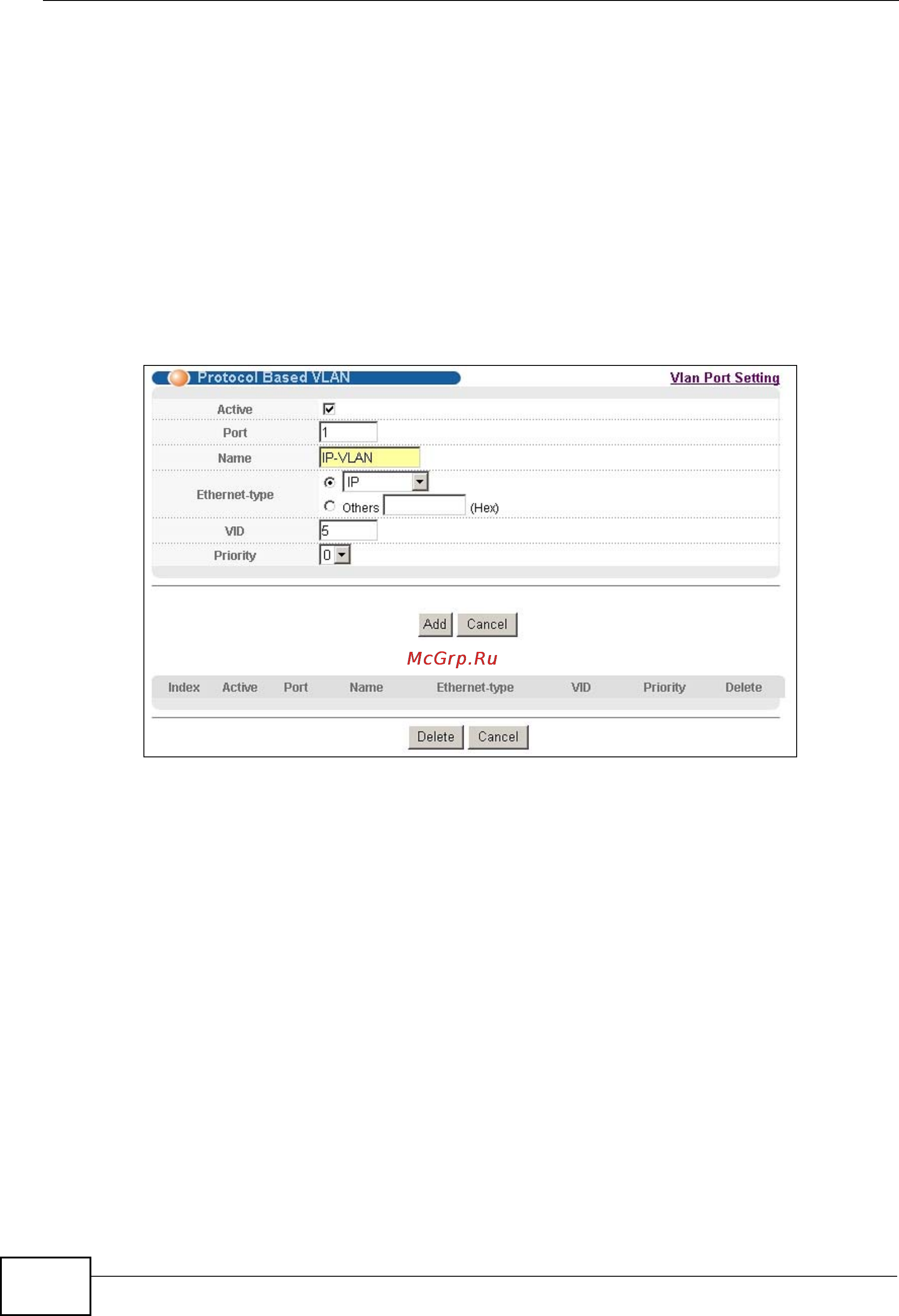 Zyxel GS2200-24P [112/360] Figure 59 protocol based vlan configuration example