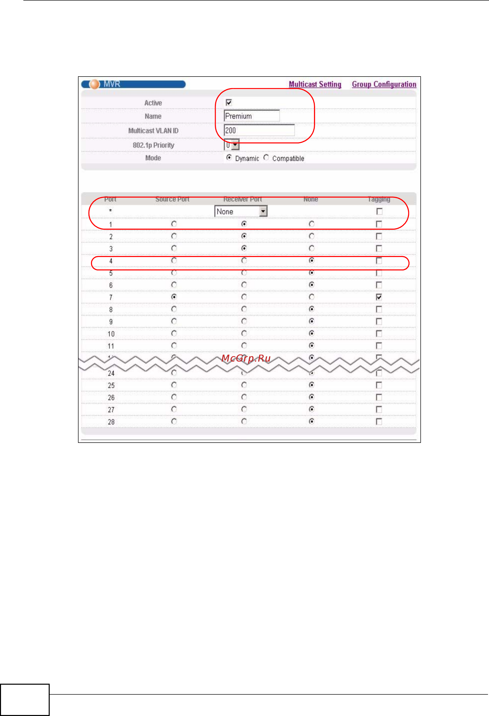 Zyxel GS2200-24P [206/360] Figure 107 mvr configuration example