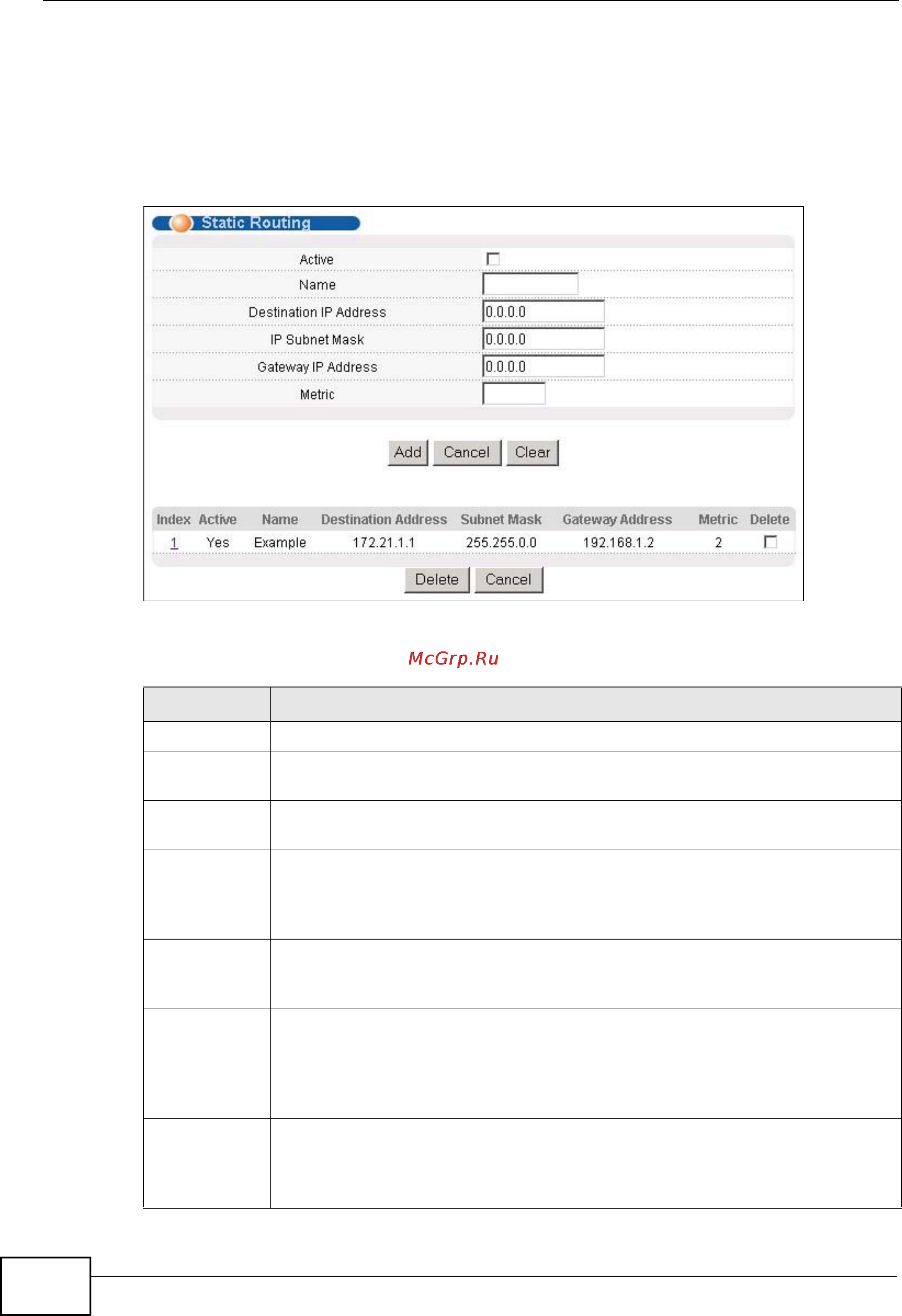 Zyxel GS2200-24P [258/360] Configuring static routing