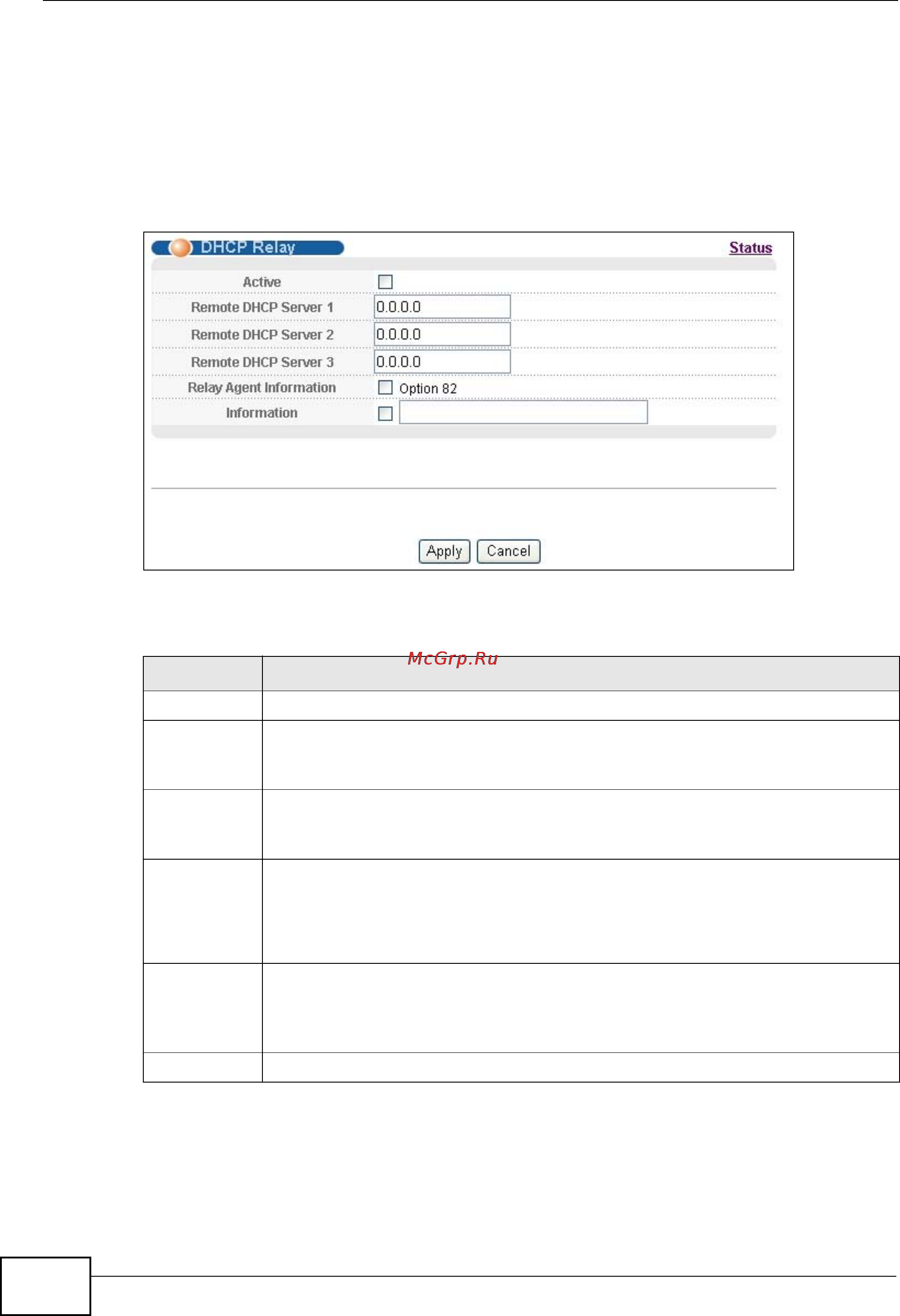 Zyxel GS2200-24P [268/360] Configuring dhcp global relay