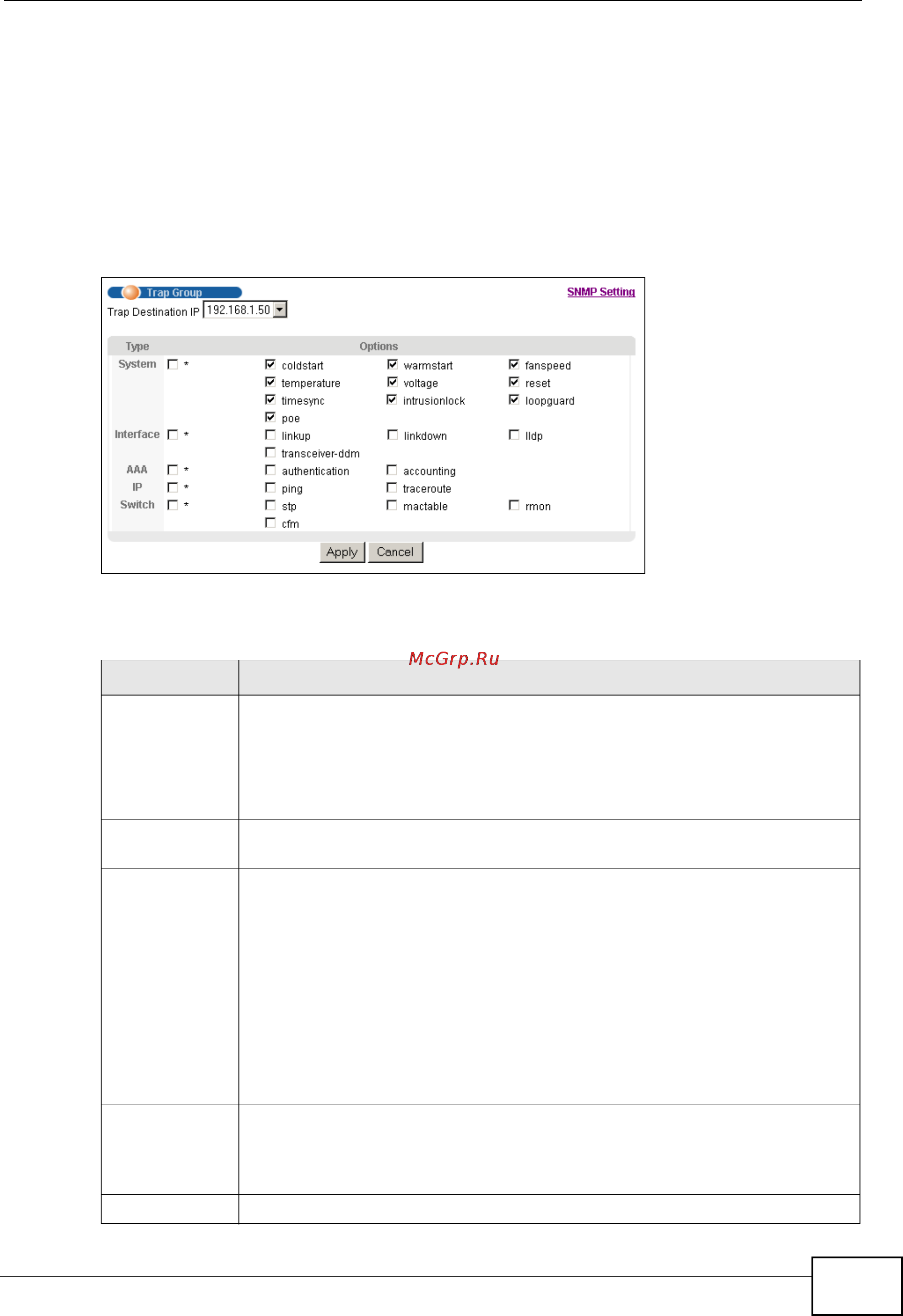 Zyxel GS2200-24P [287/360] Configuring snmp trap group