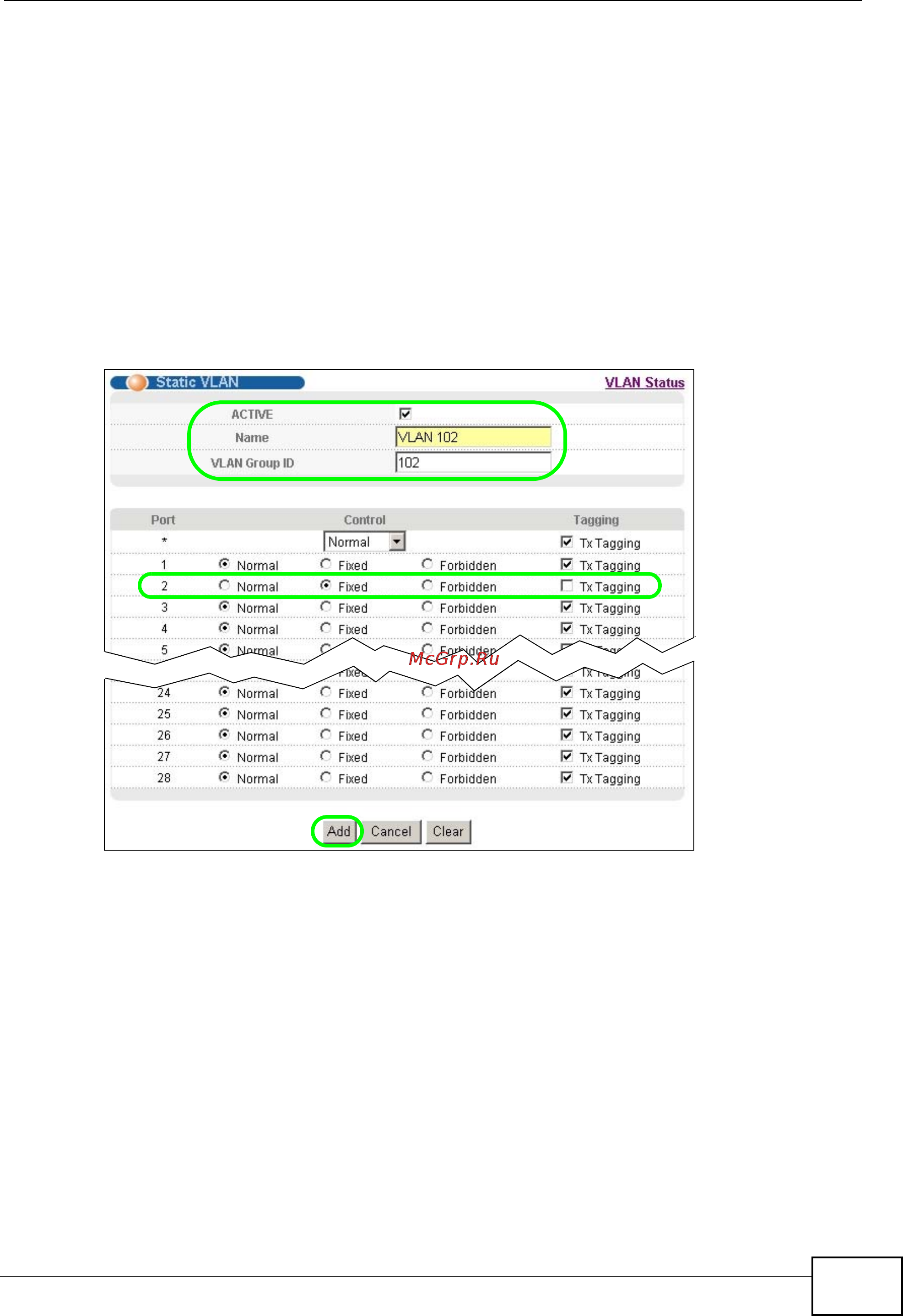 Zyxel GS2200-24P [63/360] Figure 31 tutorial create a static vlan