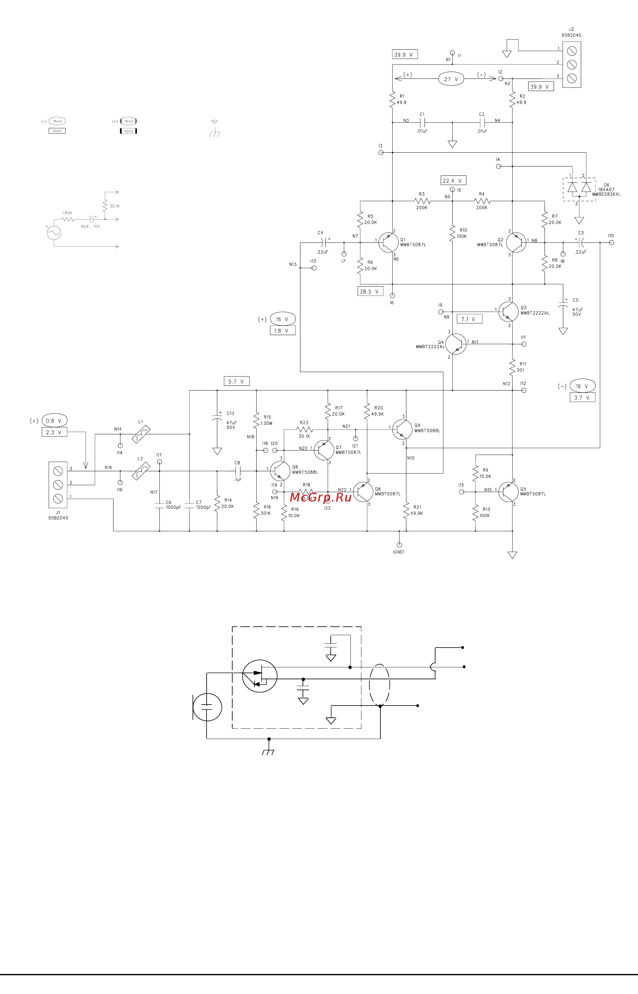 Shure MX202B/C [4/4] Схема предусилителя
