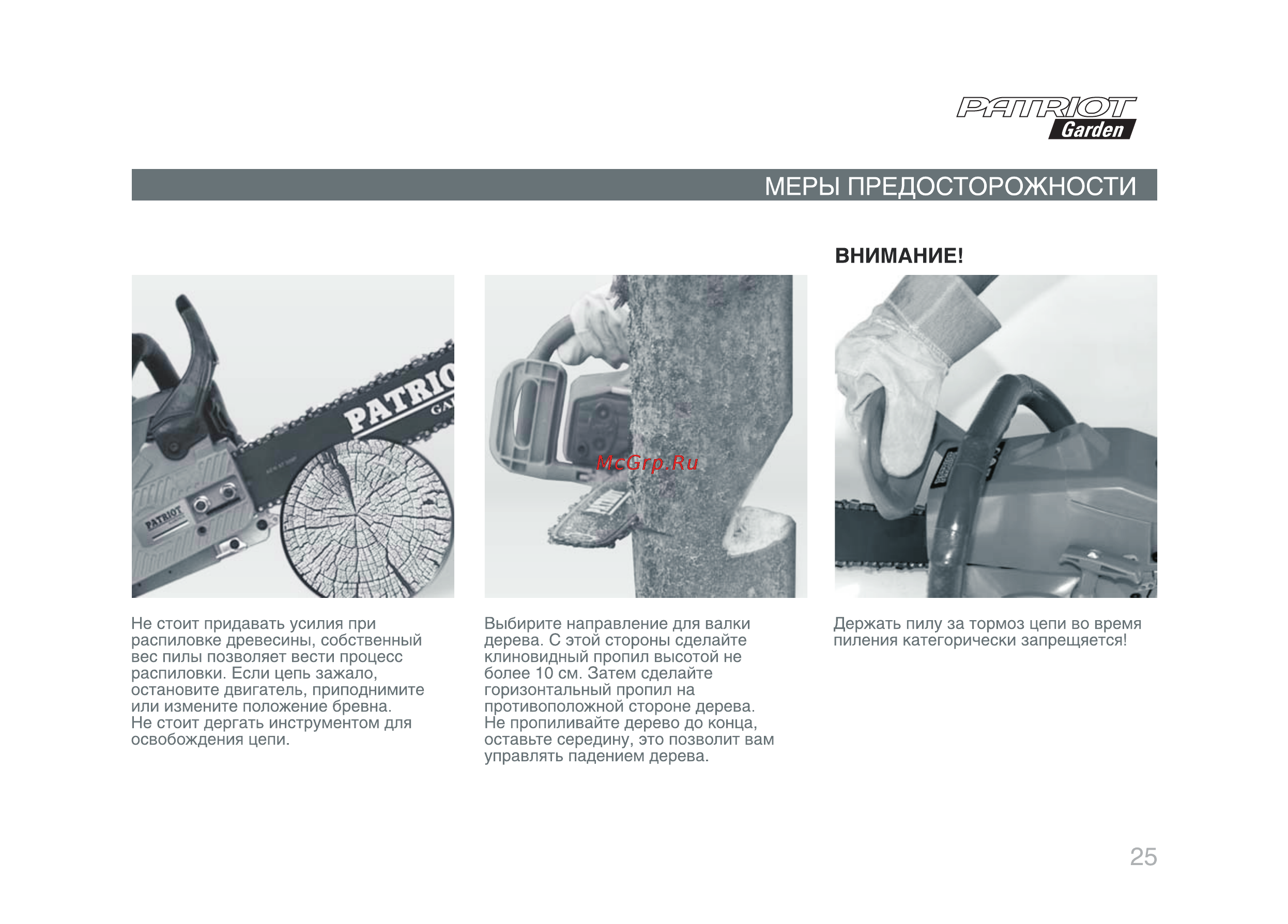 Patriot Garden РТ 3614 [25/32] Меры предосторожности