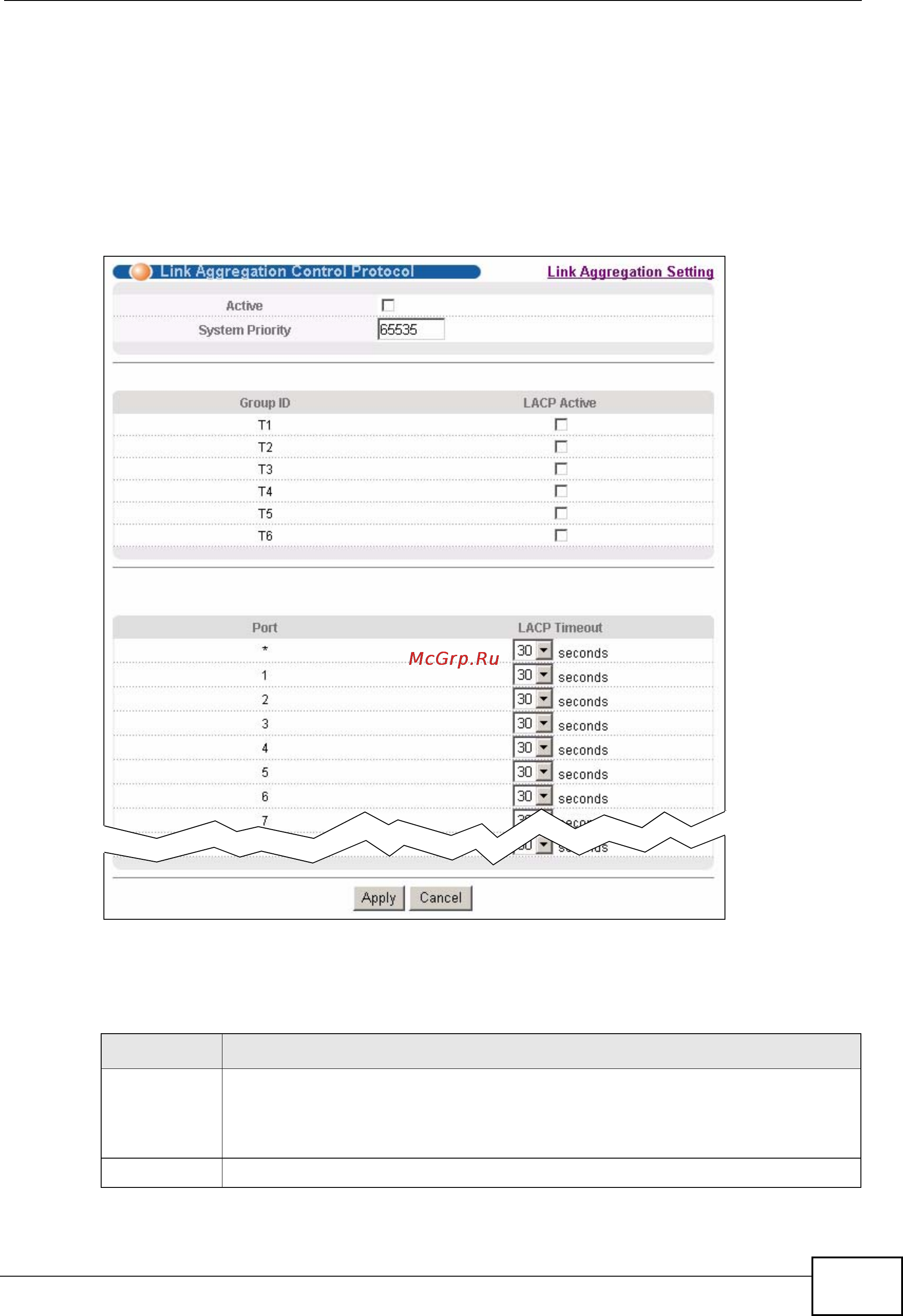 Zyxel MES-3728 [161/388] Link aggregation control protocol