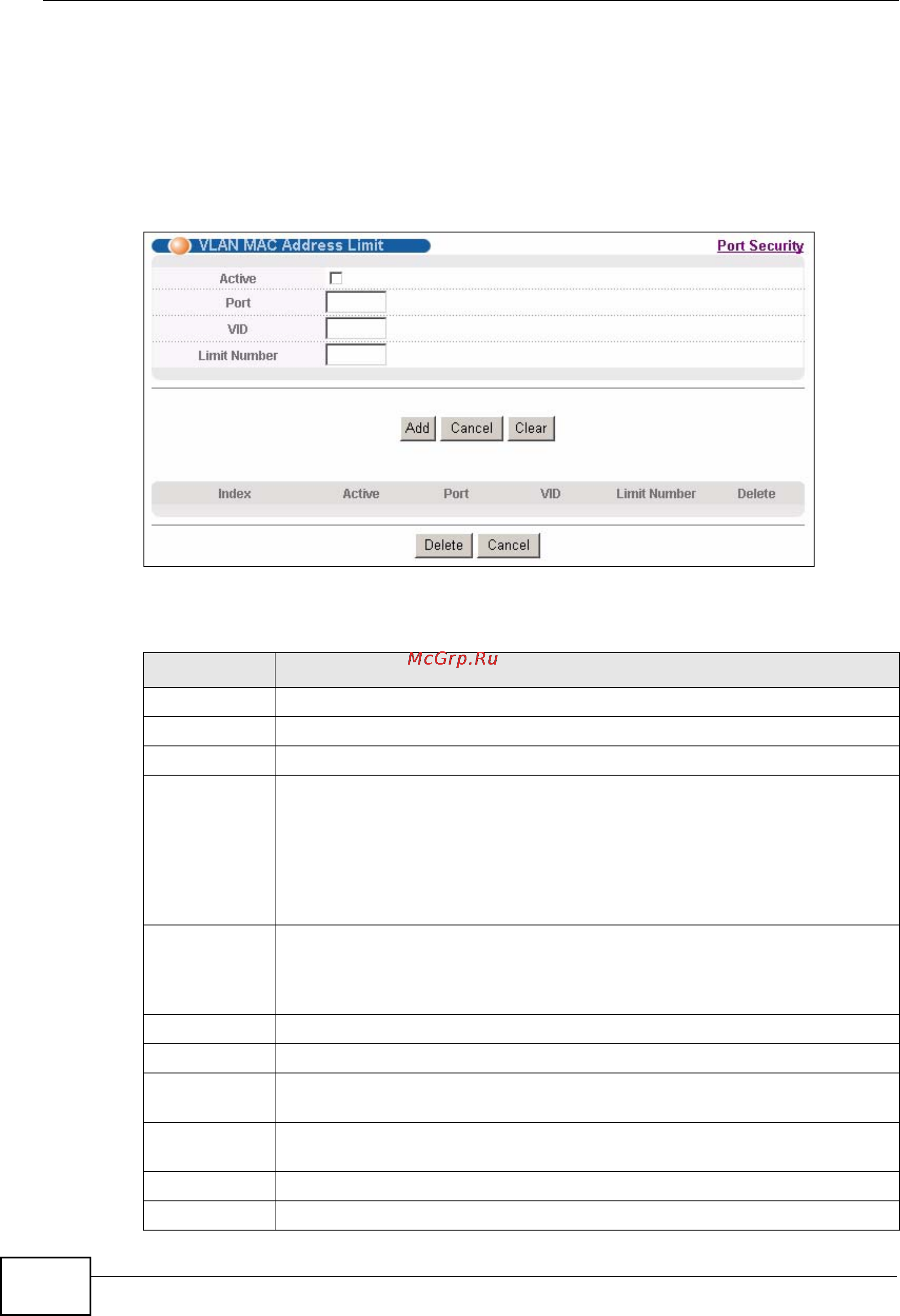 Zyxel MES-3728 [174/388] Vlan mac address limit