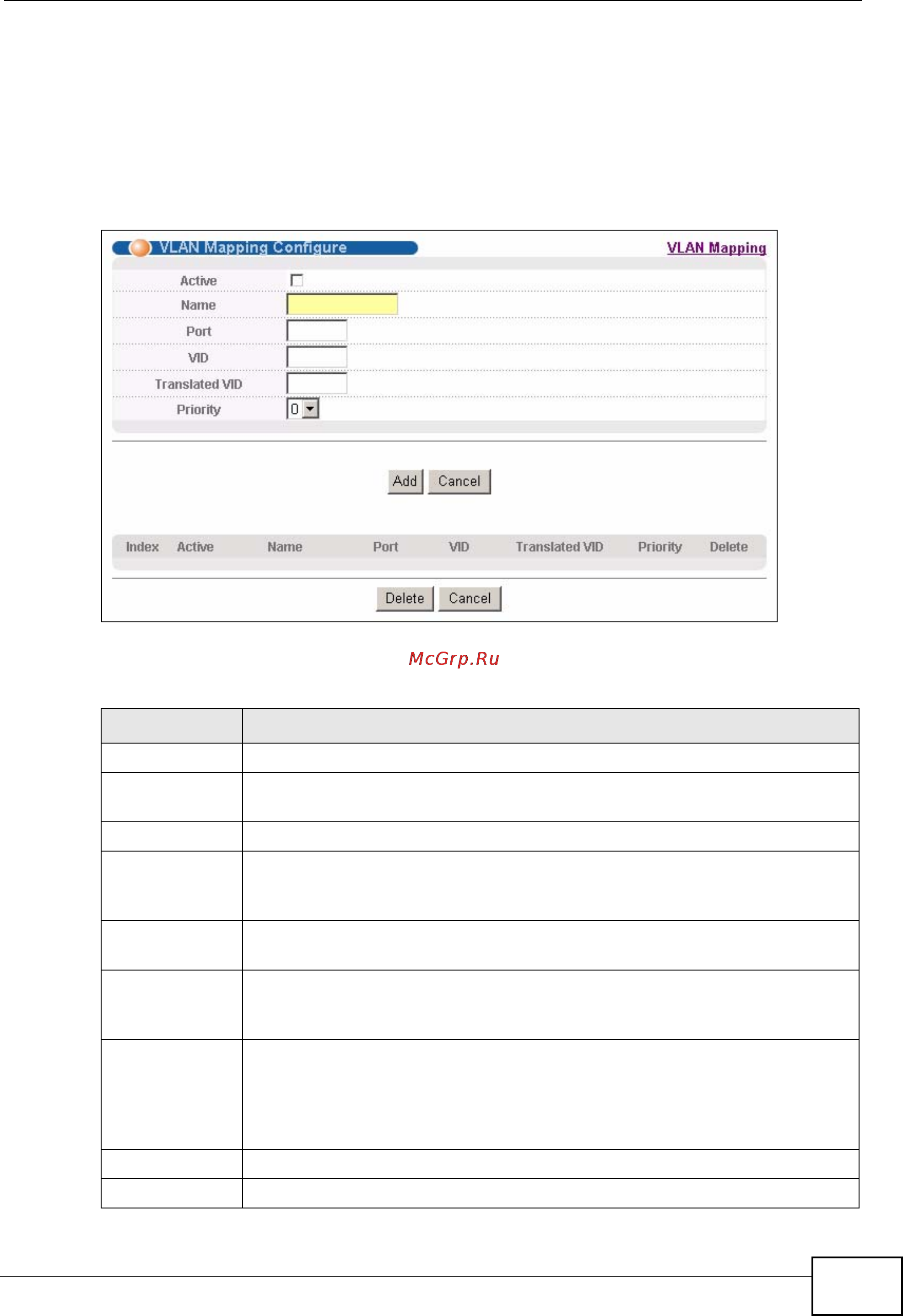 Zyxel MES-3728 [267/388] Configuring vlan mapping