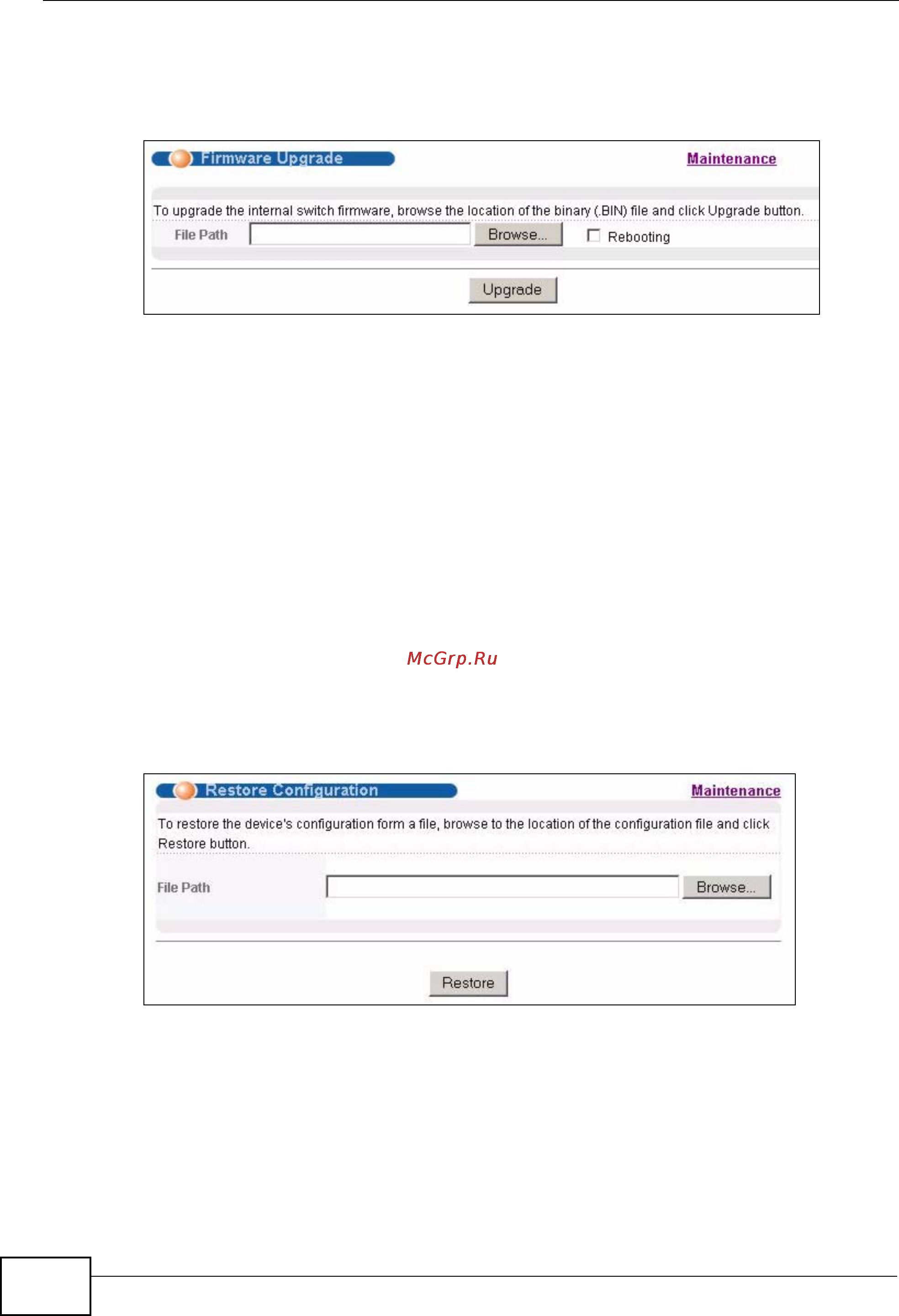 Zyxel MES-3728 [300/388] Restore a configuration file