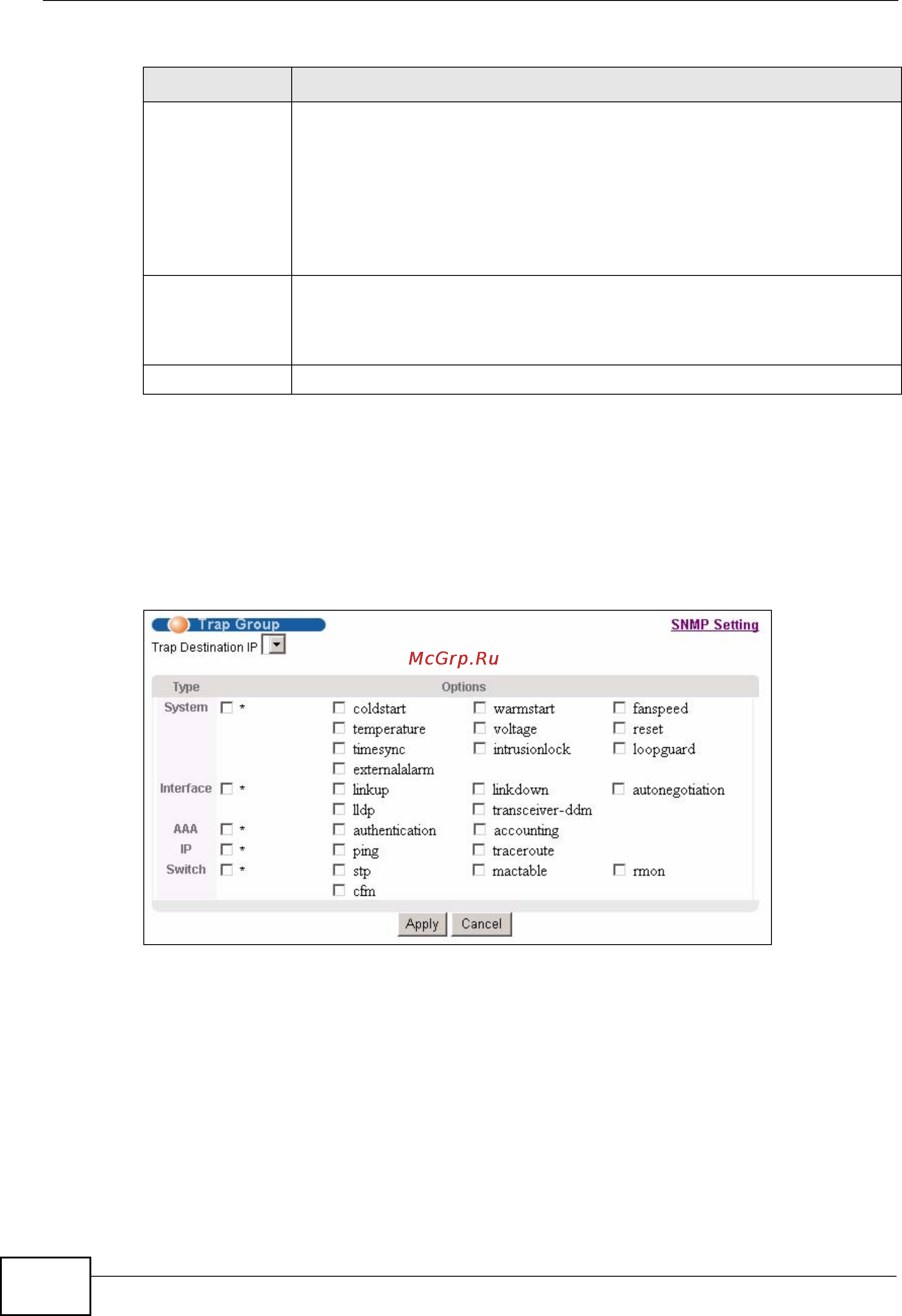 Zyxel MES-3728 [314/388] Configuring snmp trap group