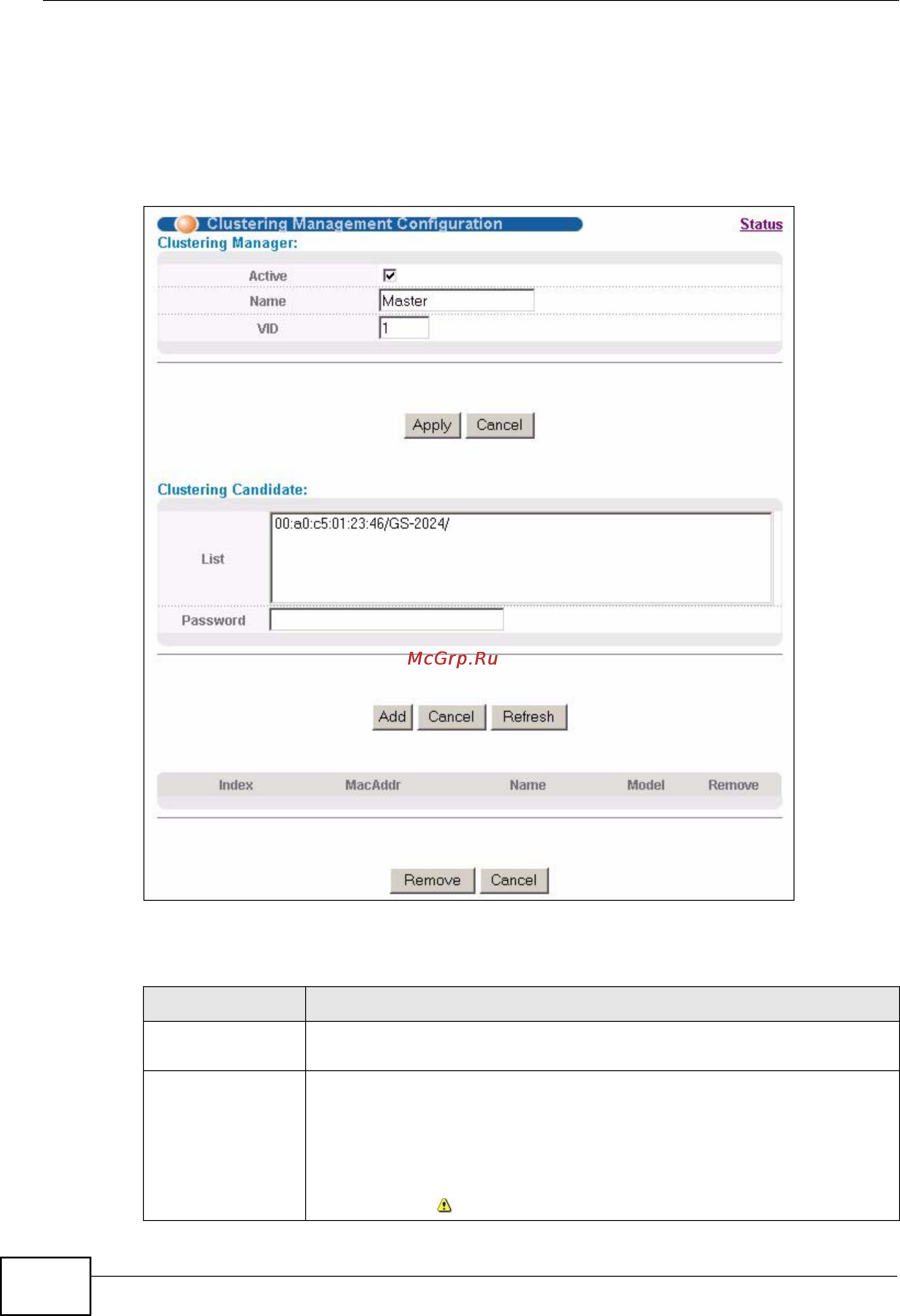 Zyxel MES-3728 [338/388] Clustering management configuration