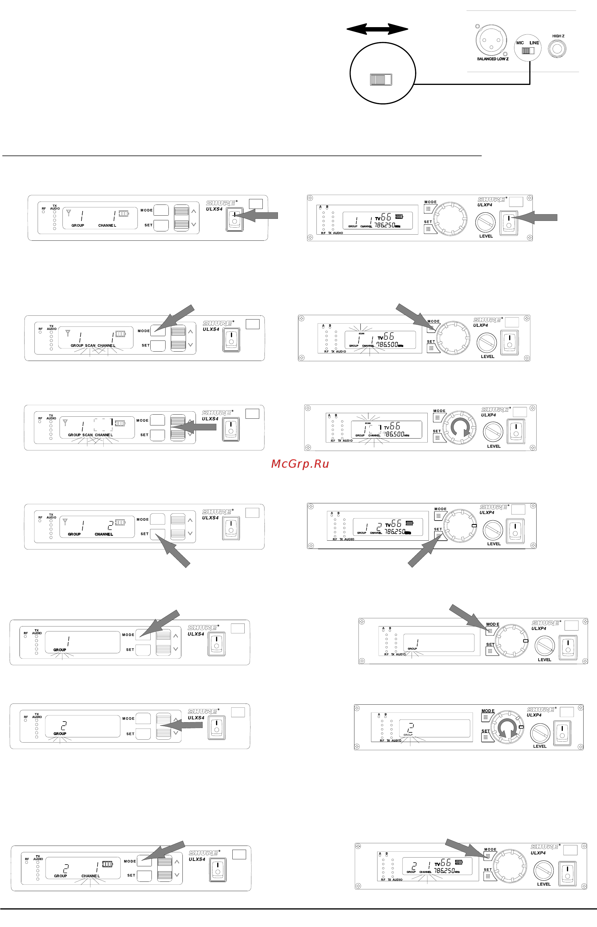 Shure Ulxp24/Beta 87a [5/19] Включение питания приемника