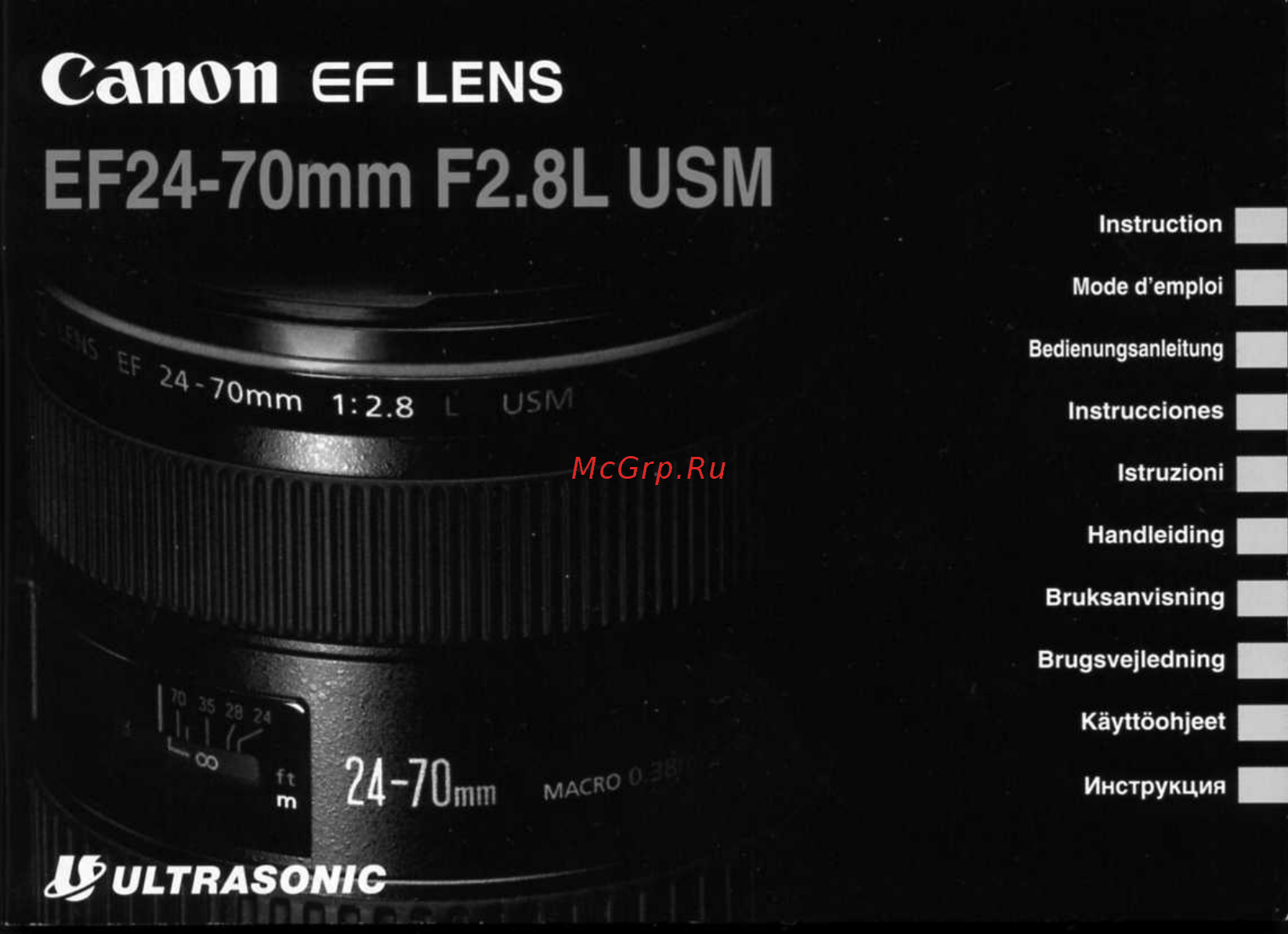 Canon EF24-70 2.8L USM Инструкция по эксплуатации онлайн