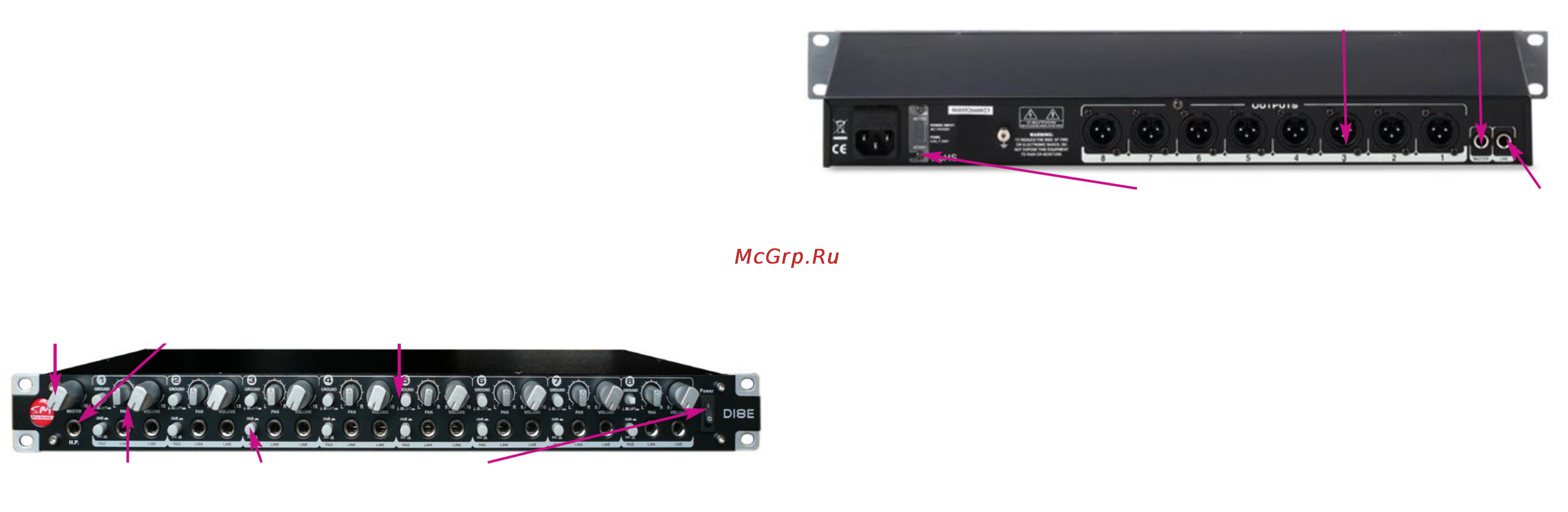 Sm Pro Audio DI8-E [3/4] Передняя панель директ бокса di8e
