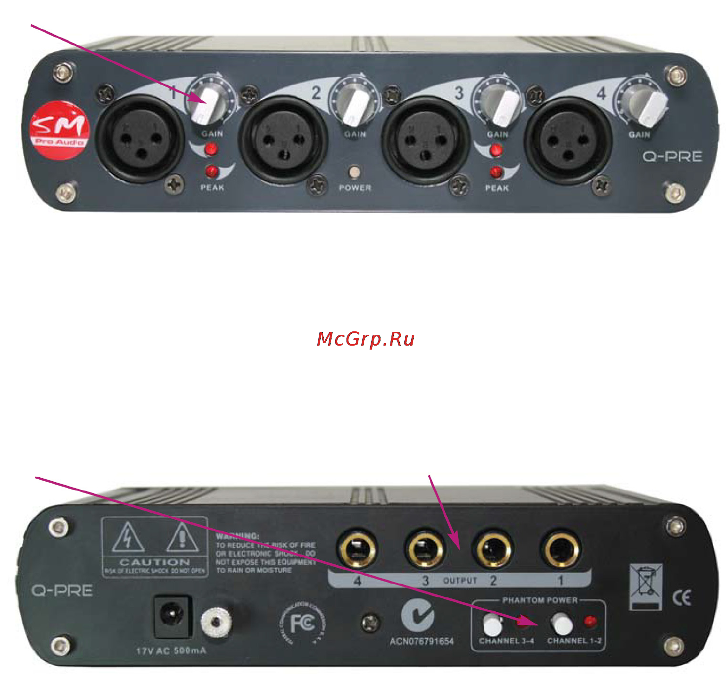 Sm Pro Audio Q-AMP [6/7] Передняя панель предусилителя q pre
