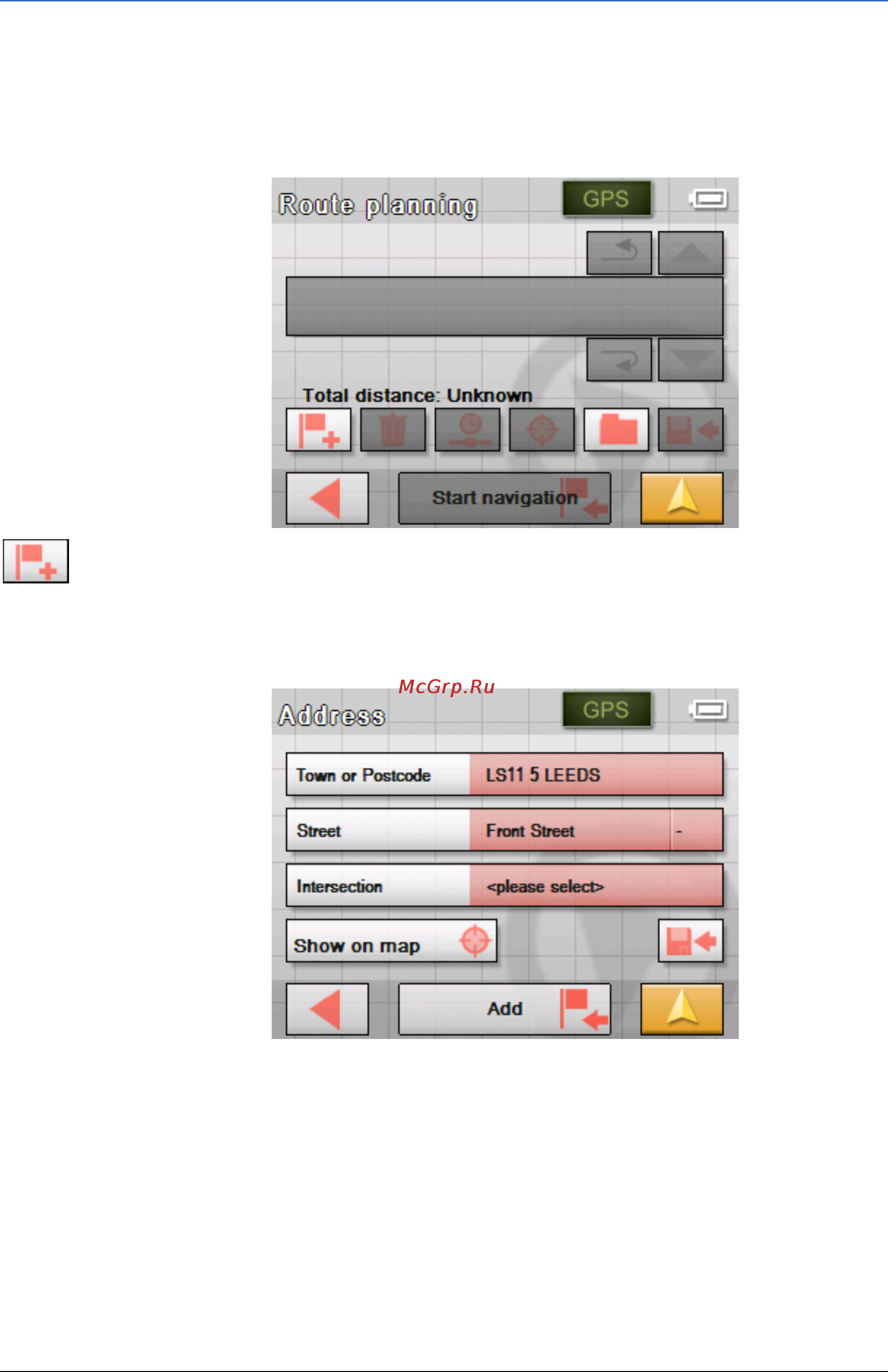 Sony NV-U50T [50/96] Indicating route points