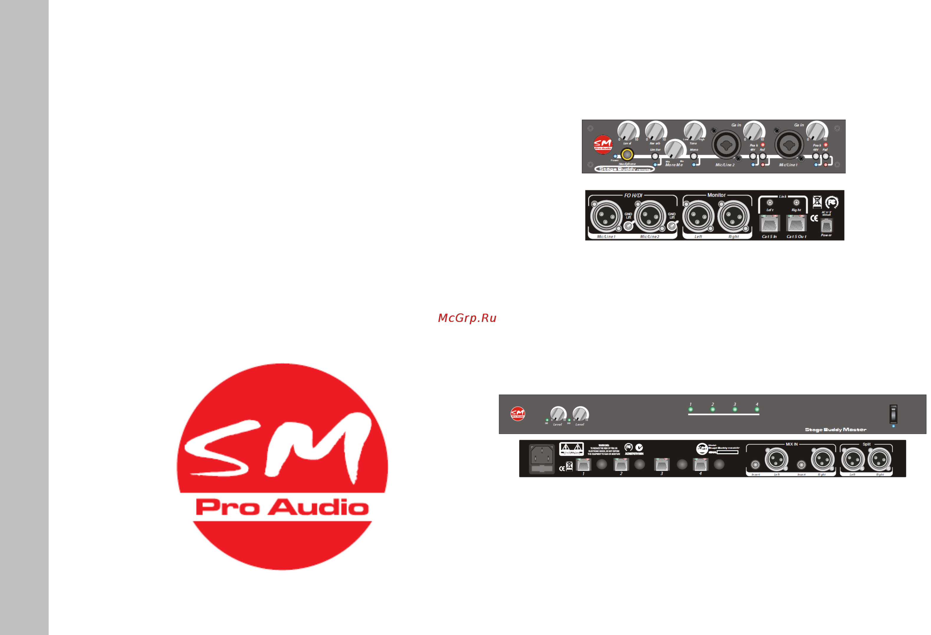 Sm Pro Audio STAGE BUDDY MASTER Инструкция по эксплуатации онлайн