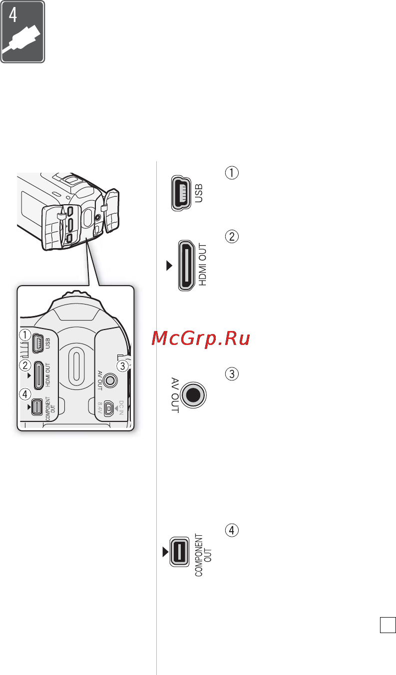 Canon LEGRIA HFR18 [108/188] Внешние соединения