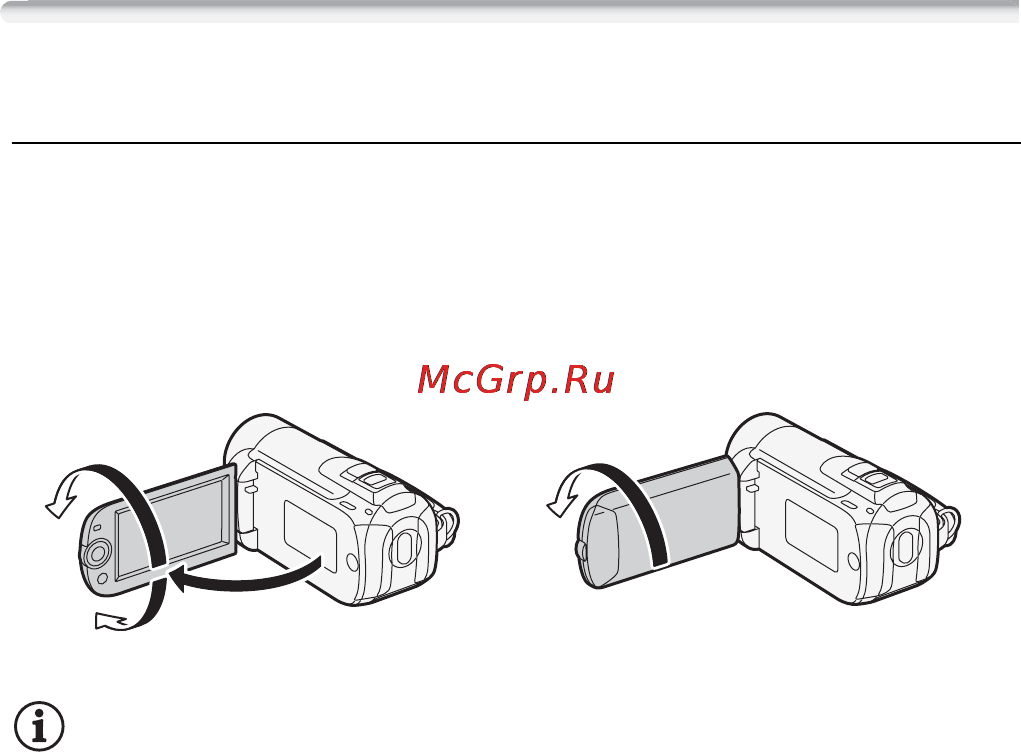Canon LEGRIA HFR18 [23/188] Настройка положения и яркости жк дисплея