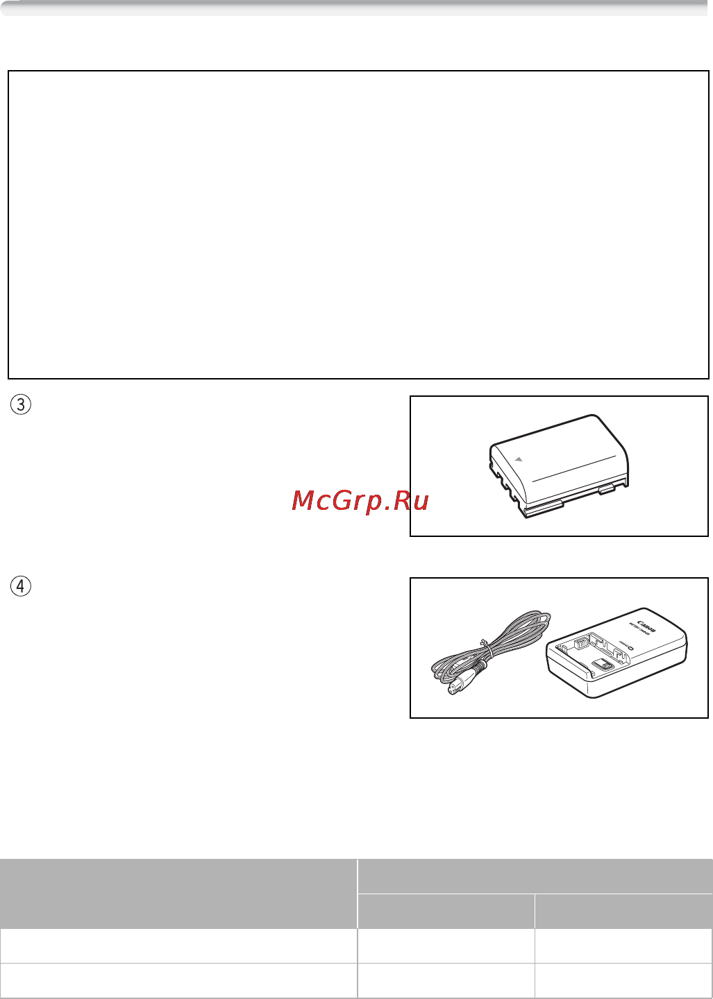 Canon Legria HF R106 E Kit [177/188] Дополнительно приобретаемые принадлежности