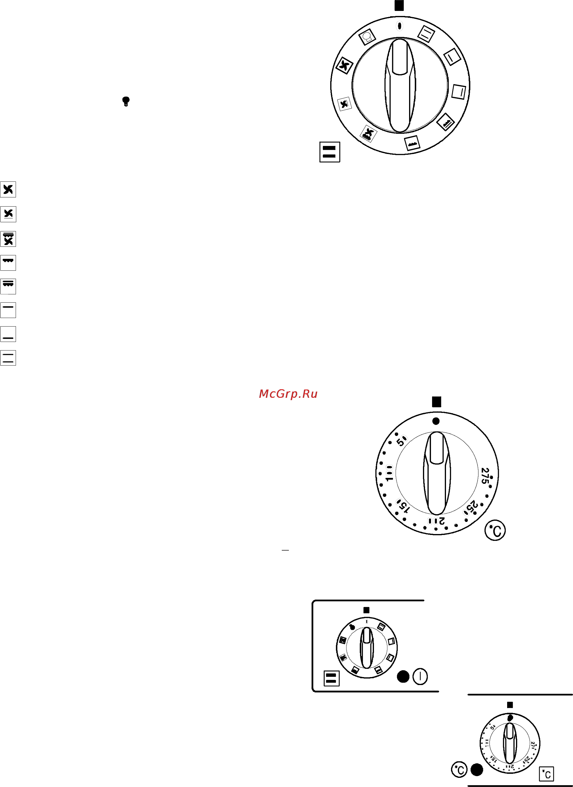 Electrolux EOB 941 [9/20] Регуляторы духового шкафа