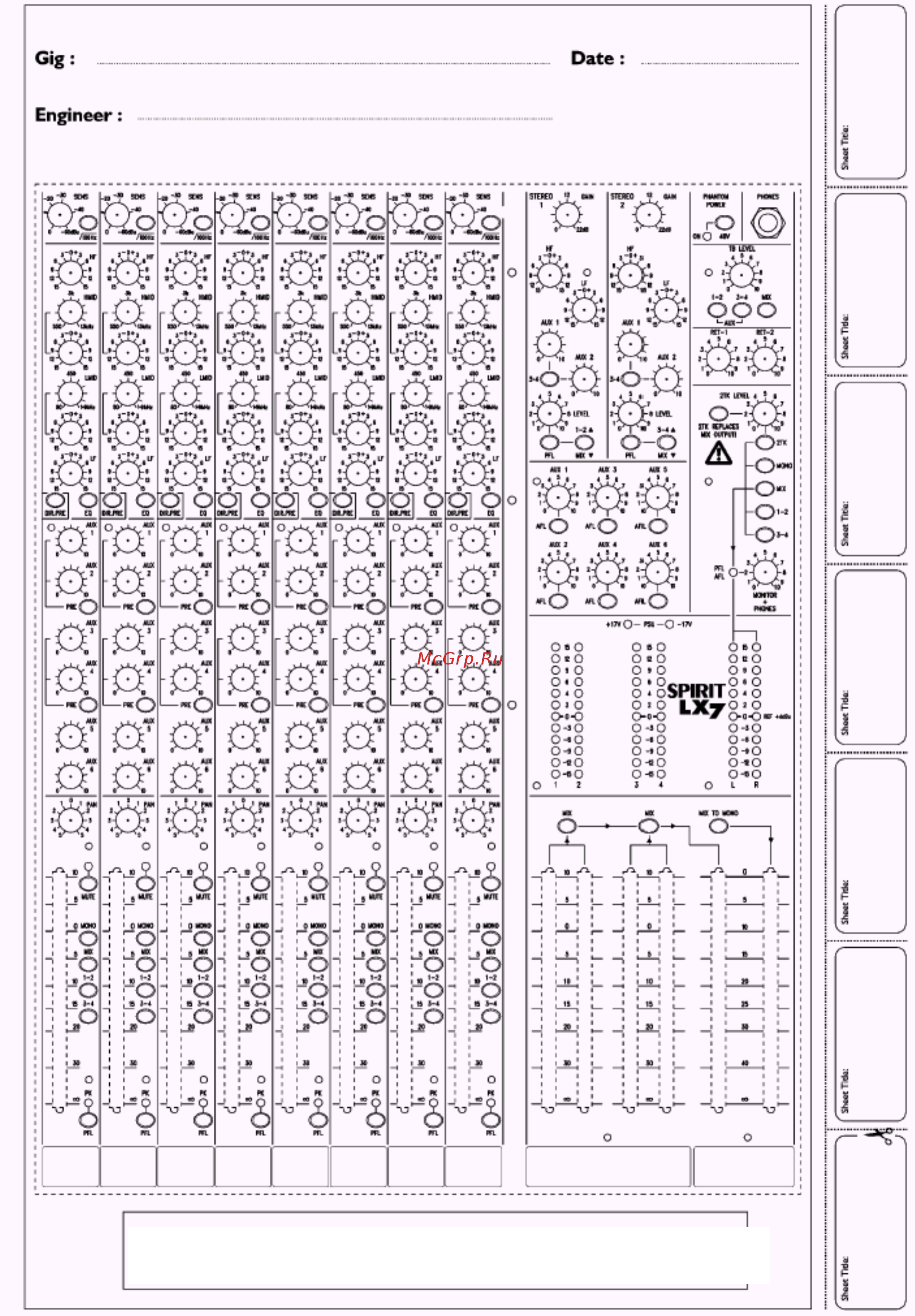Soundcraft SPIRIT LX7II NEW 24CH Инструкция по эксплуатации онлайн [20/22] 10941