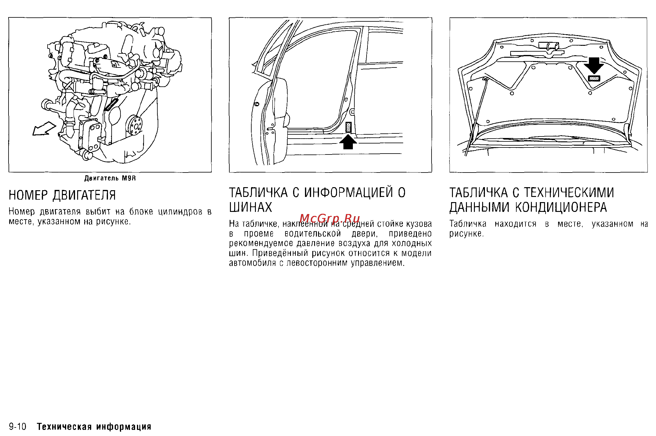 Nissan X-Trail (2011) [311/325] Табличка с информацией о шинах