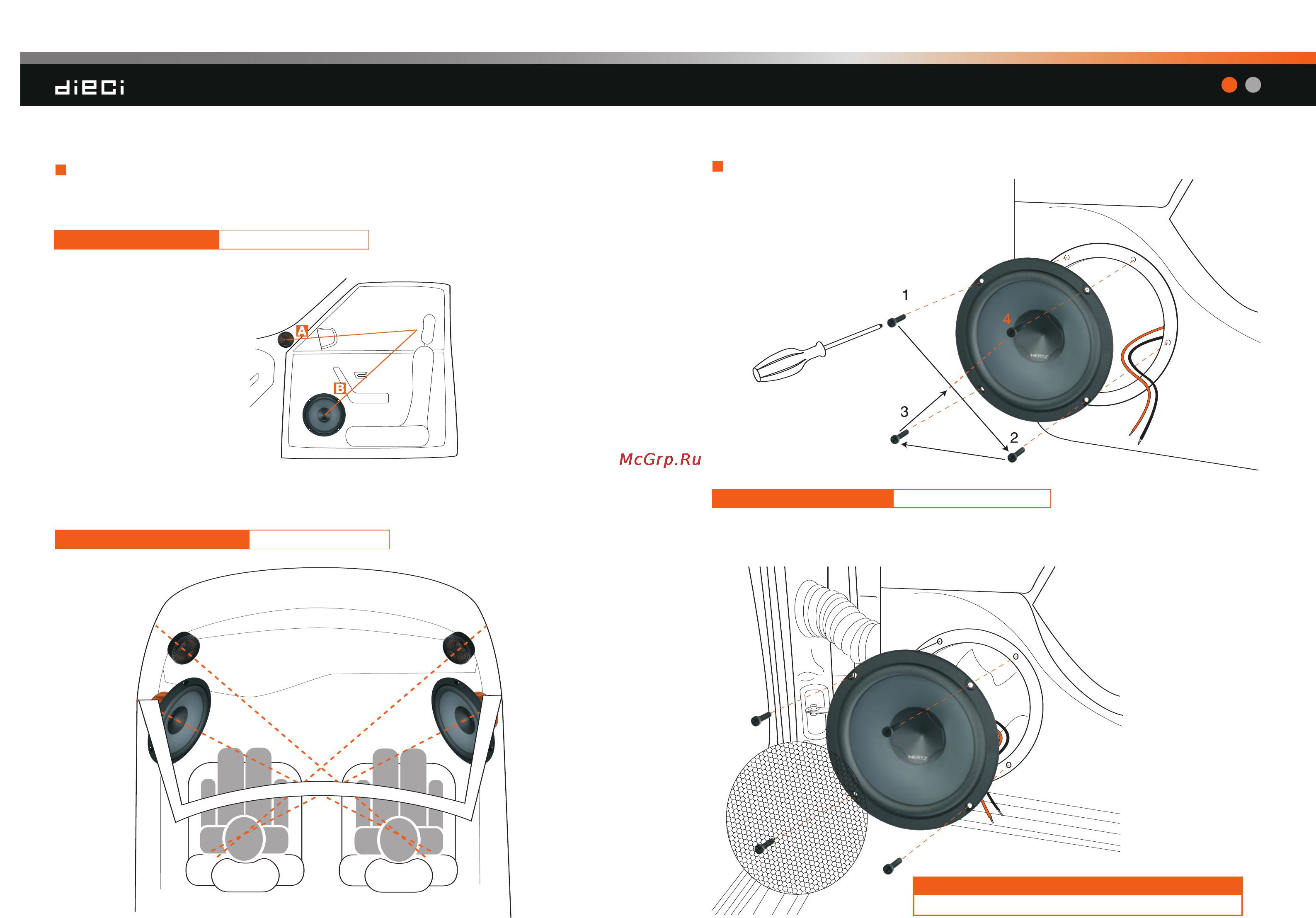 Hertz DSK 165 [3/8] Installazione installation fissaggio woofer e coassiali woofer and coaxial fixing