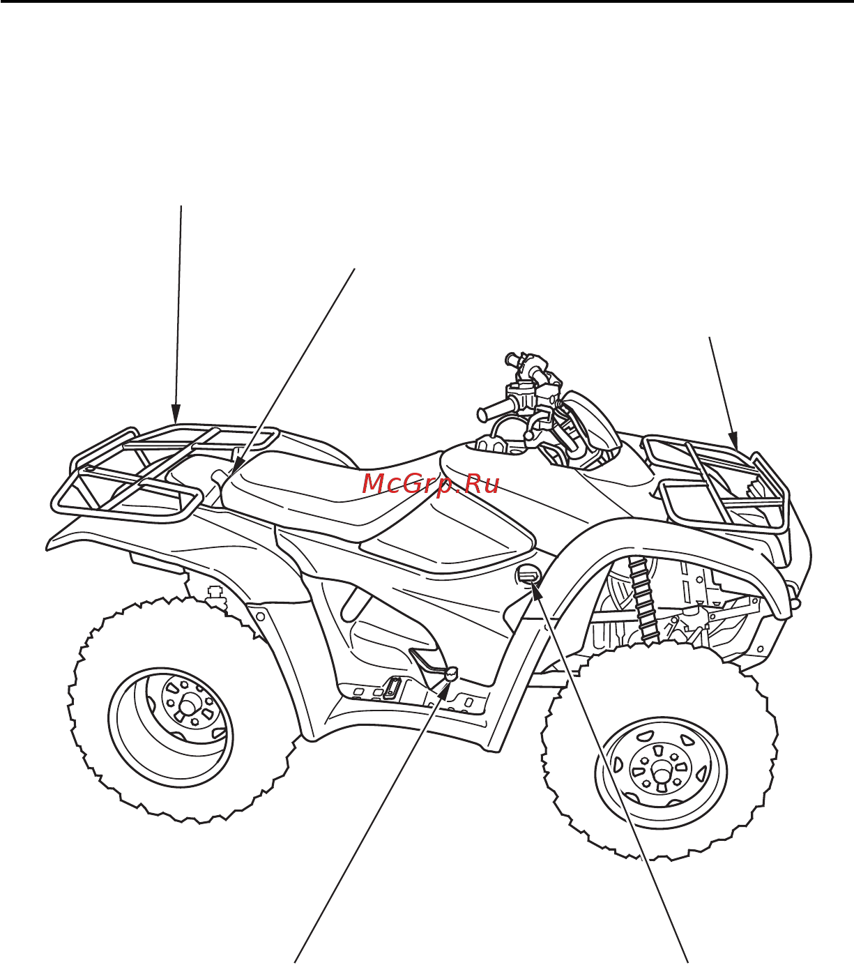 Honda TRX420FA (2009-2011) [20/234] Расположение частей и механизмов