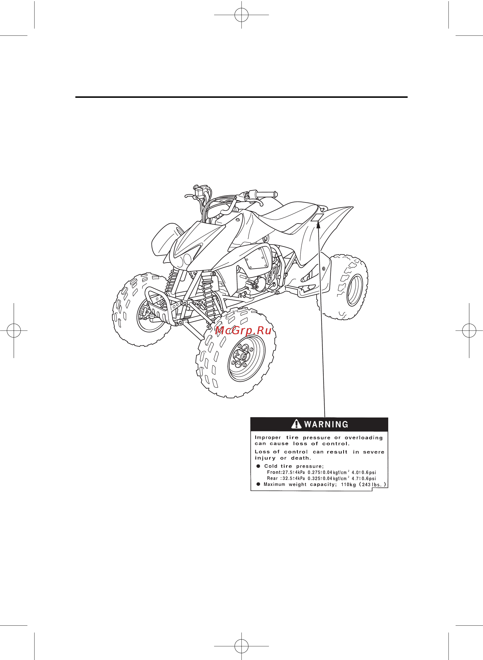 Honda TRX 450 R [14/210] Предупреждающие таблички