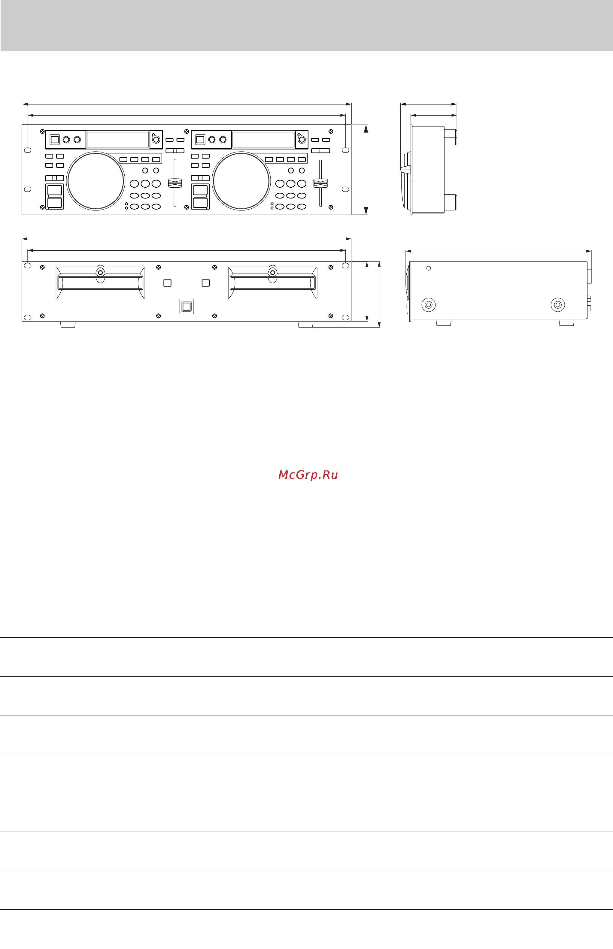 Tascam CD-X1700 [48/48] Dimensions dimensiones