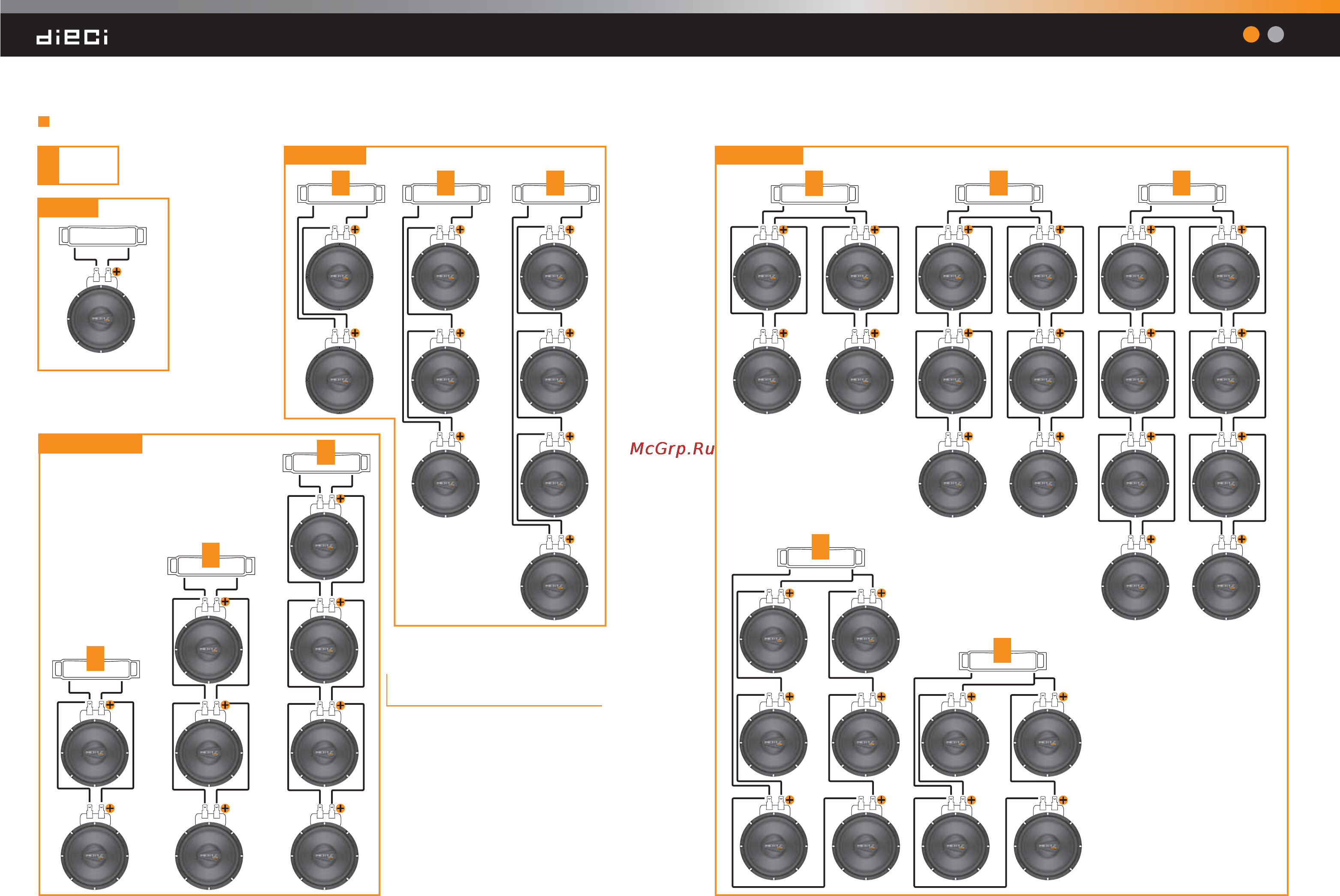 Hertz DS 250 [6/10] Connessioni sub singola bobina single voice coil configurations