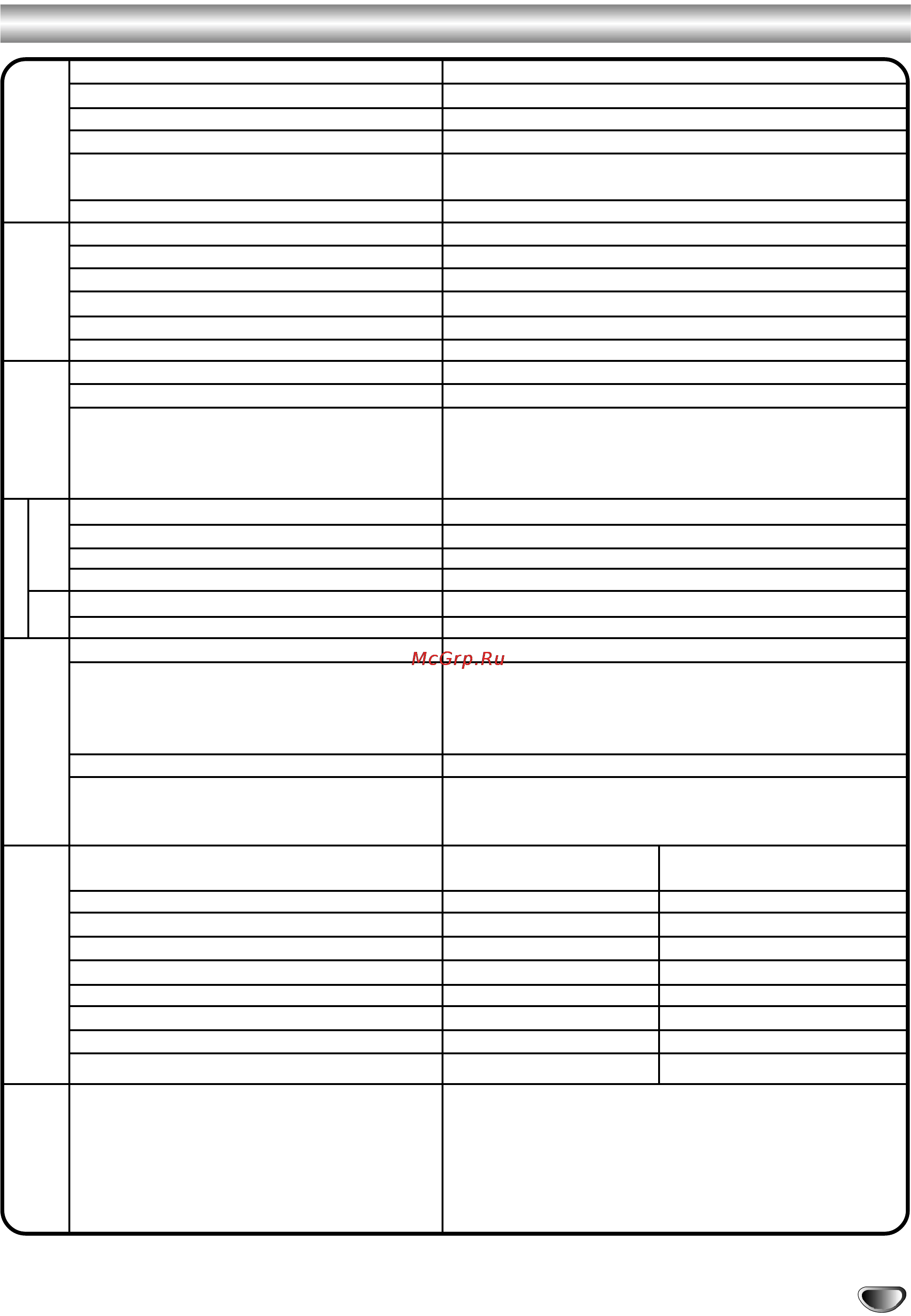 Toshiba SD-42HKSB [29/29] Технические характеристики