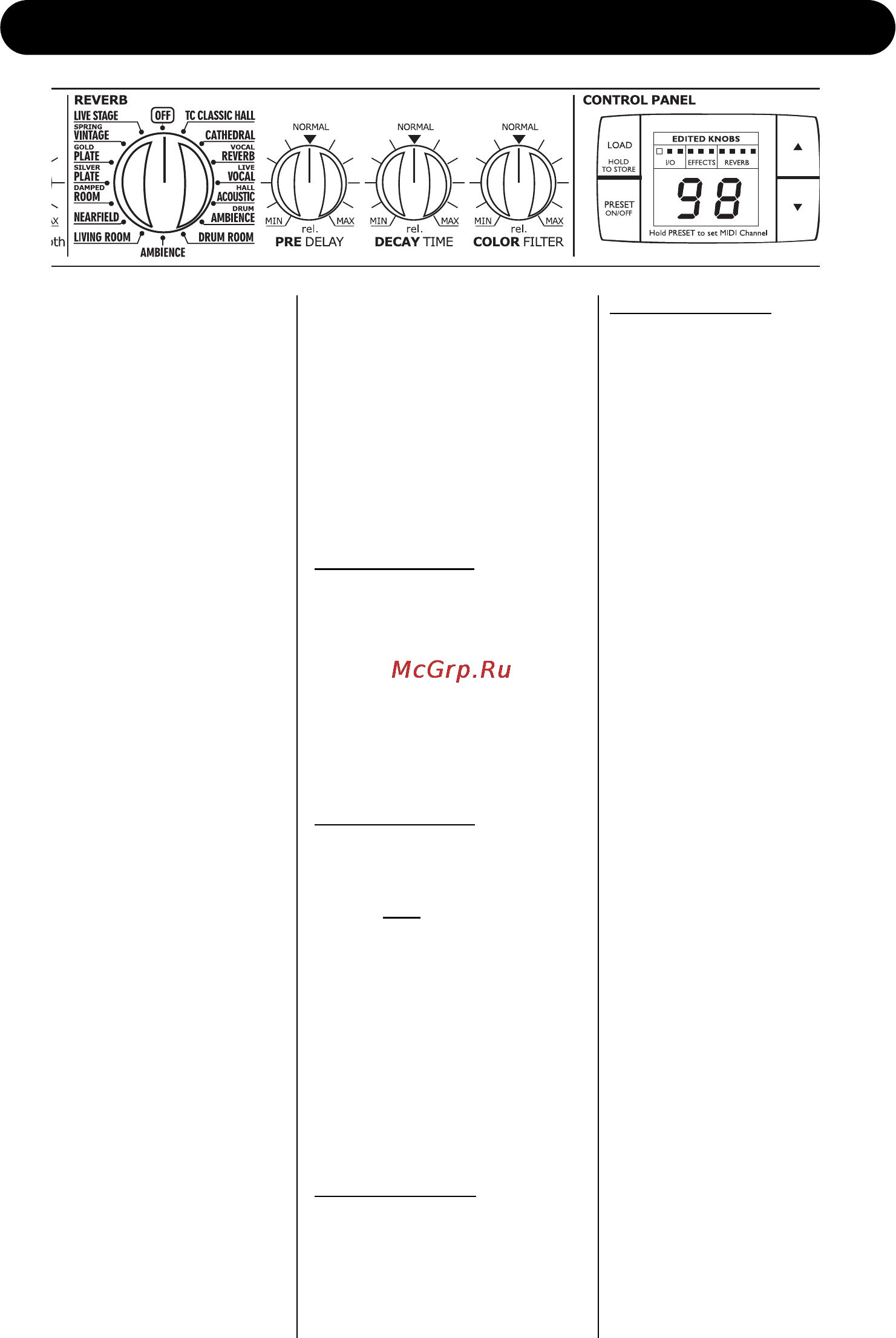 Tc Electronic M350 [9/34] Front panel overview