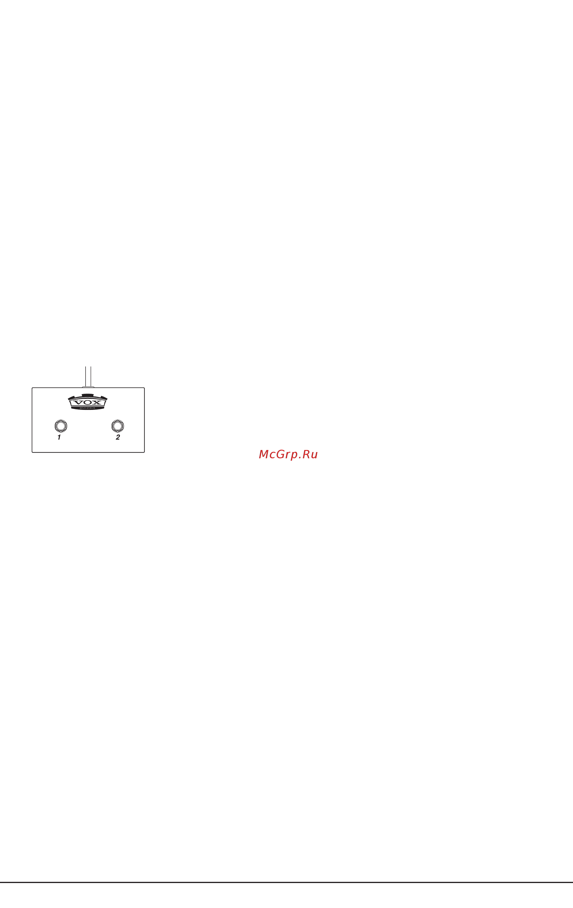 Vox AD100VT-XL [14/24] Использование ножного контроллера vfs2
