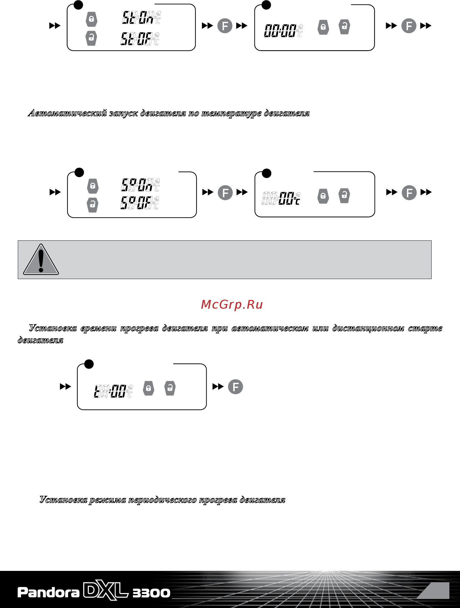 Pandora DXL3300 Slave [33/44] Дистанционный запуск двигателя
