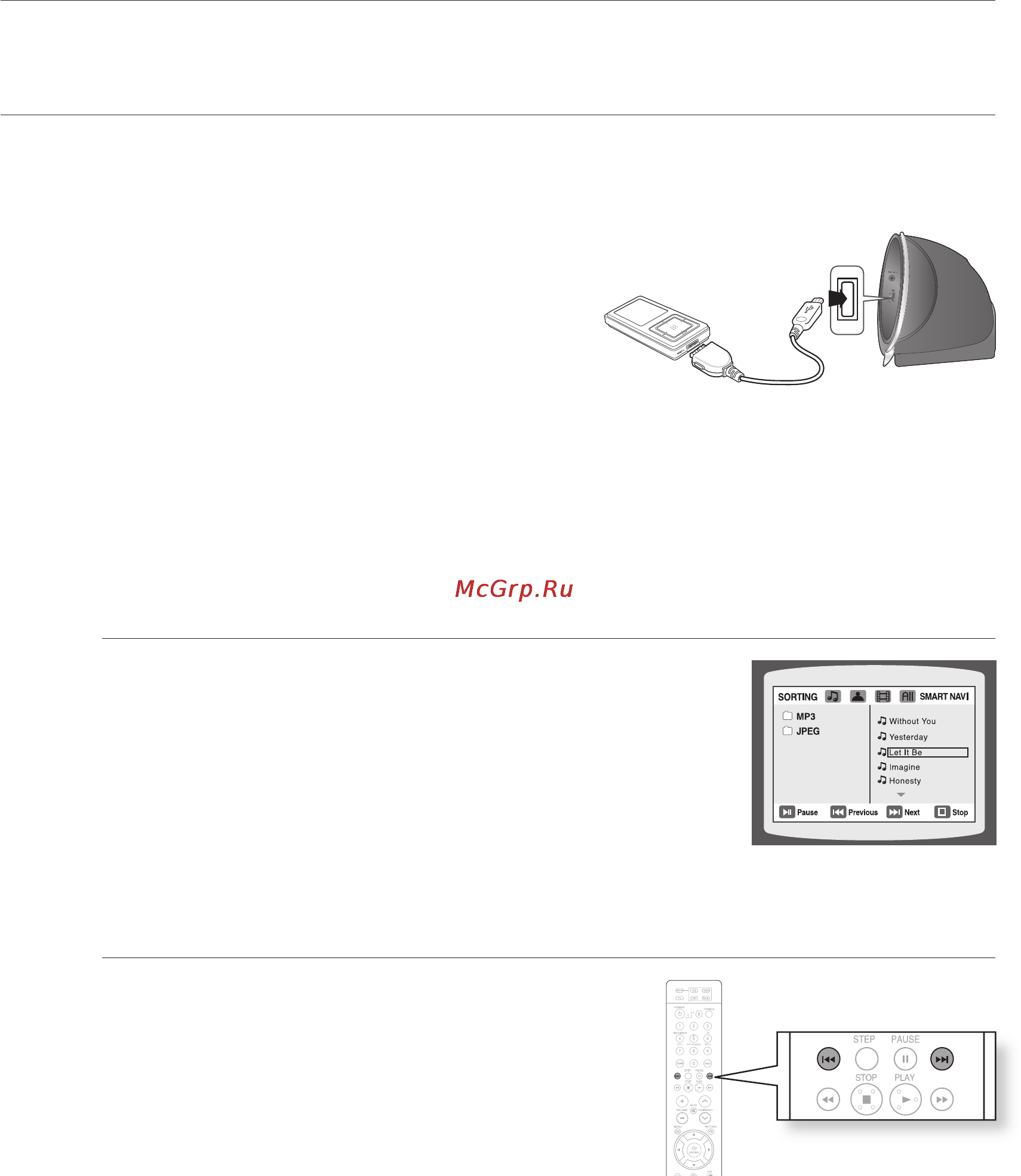 Samsung HT-X810 [40/60] Воспроизведение медиа файлов с использованием функции usb хоста