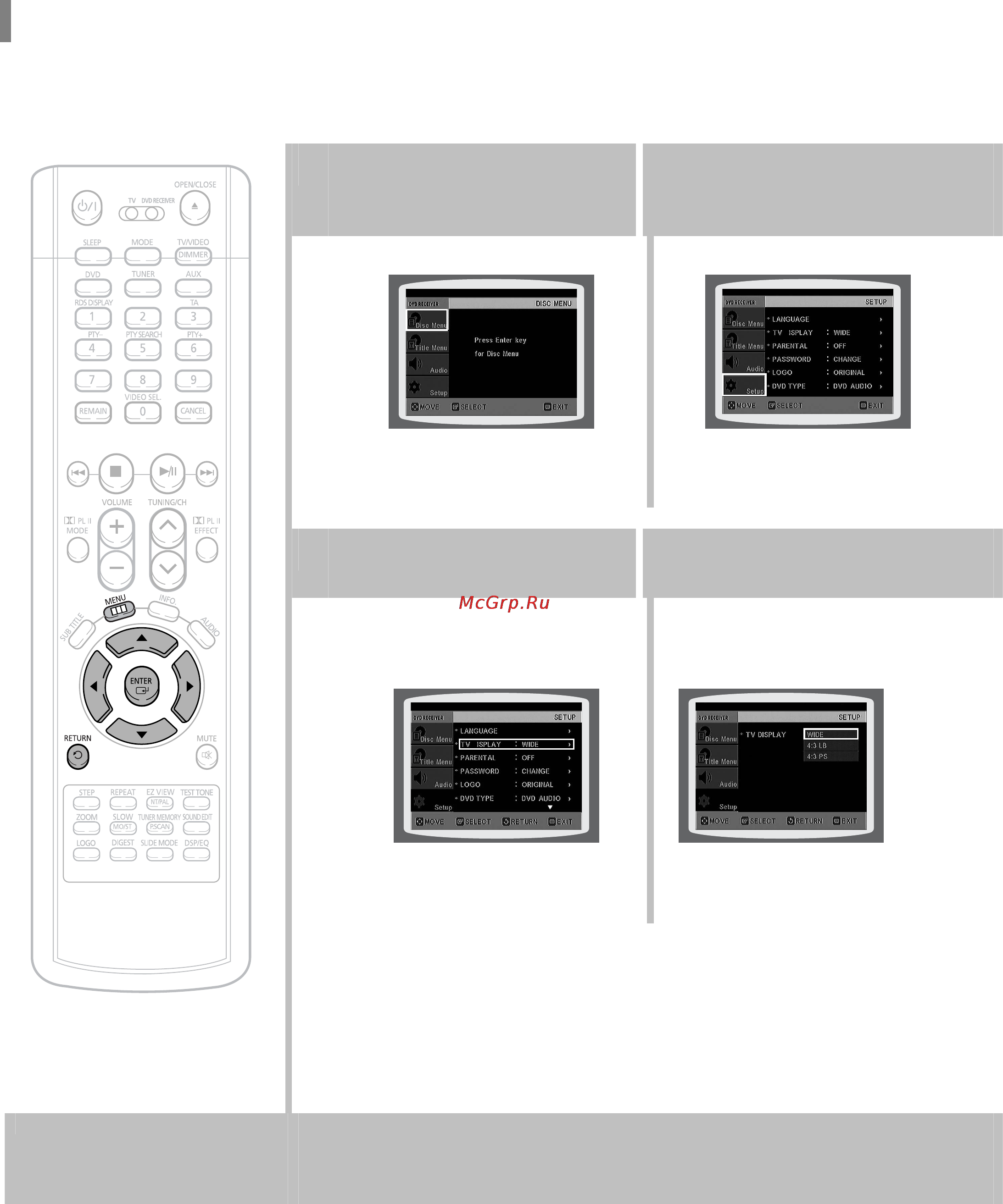 Samsung HT-TP33K [42/78] Настройка формата экрана телевизора