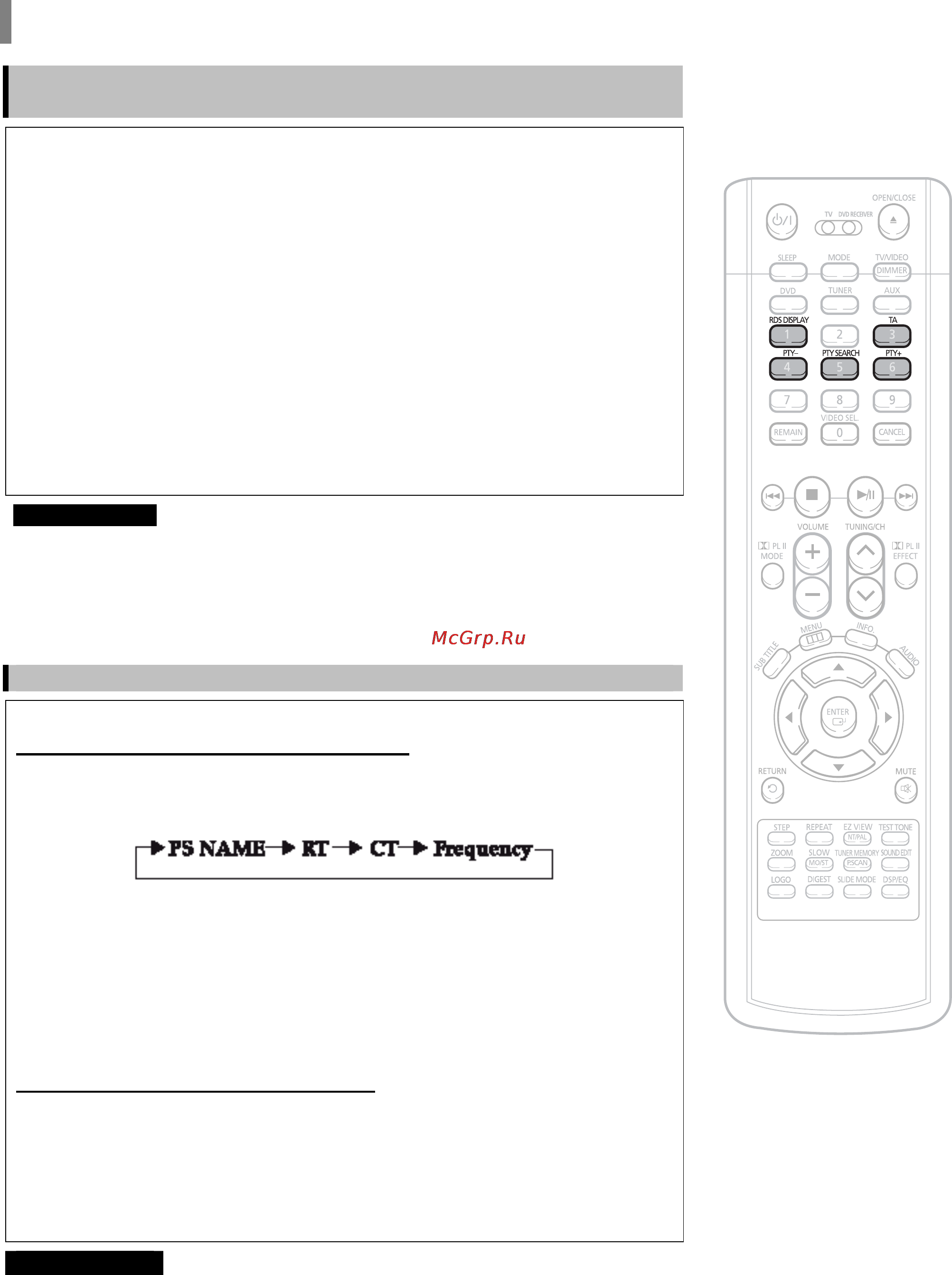 Samsung HT-TP33K [62/78] О вещании с использованием системы rds