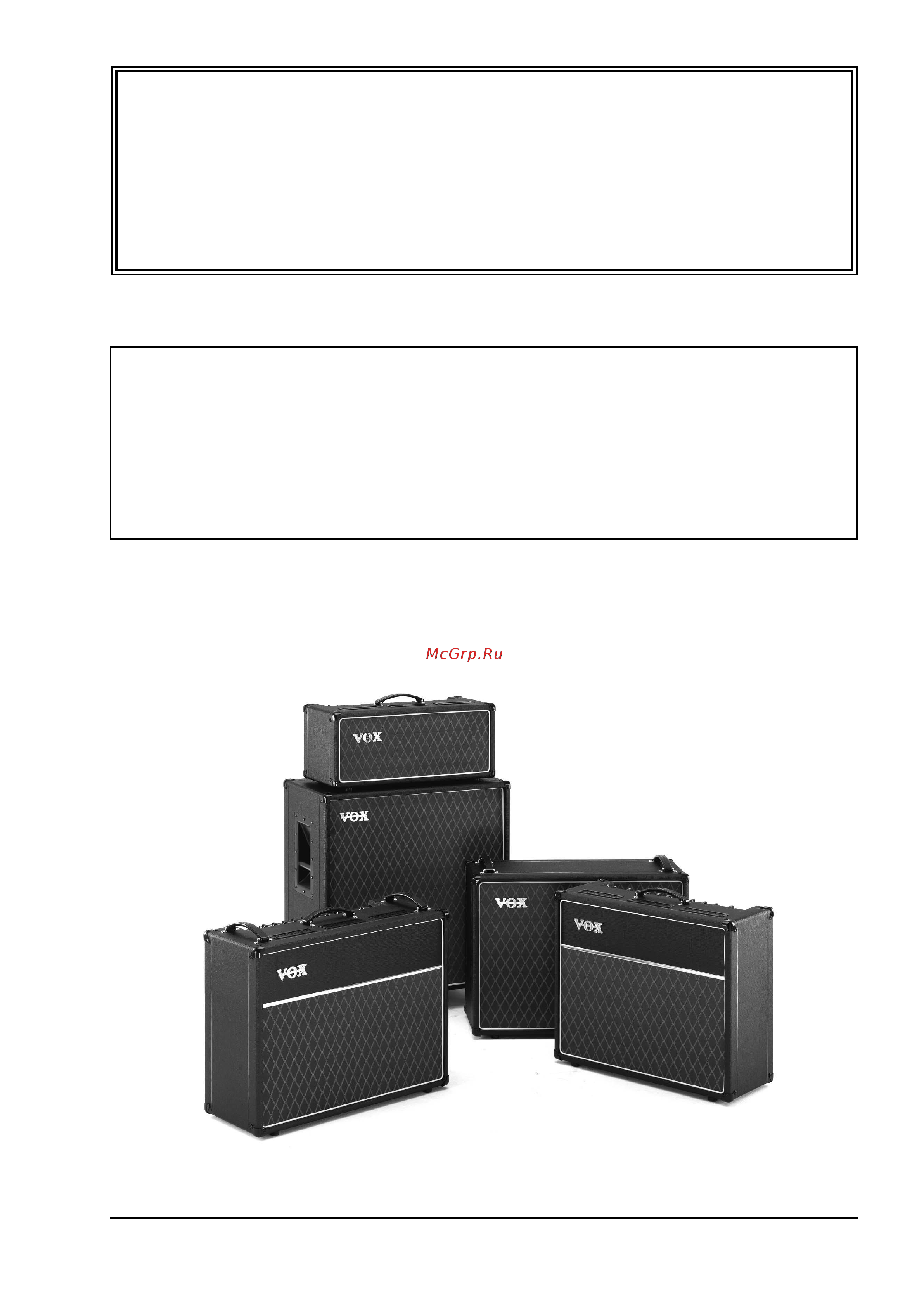 Vox AC30CCH Инструкция по эксплуатации онлайн