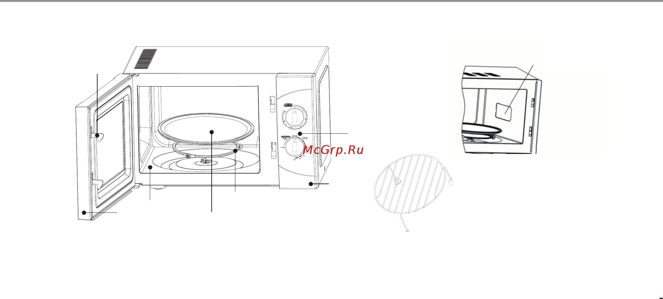 Haier MMG50X [13/28] Основные части микроволновой печи