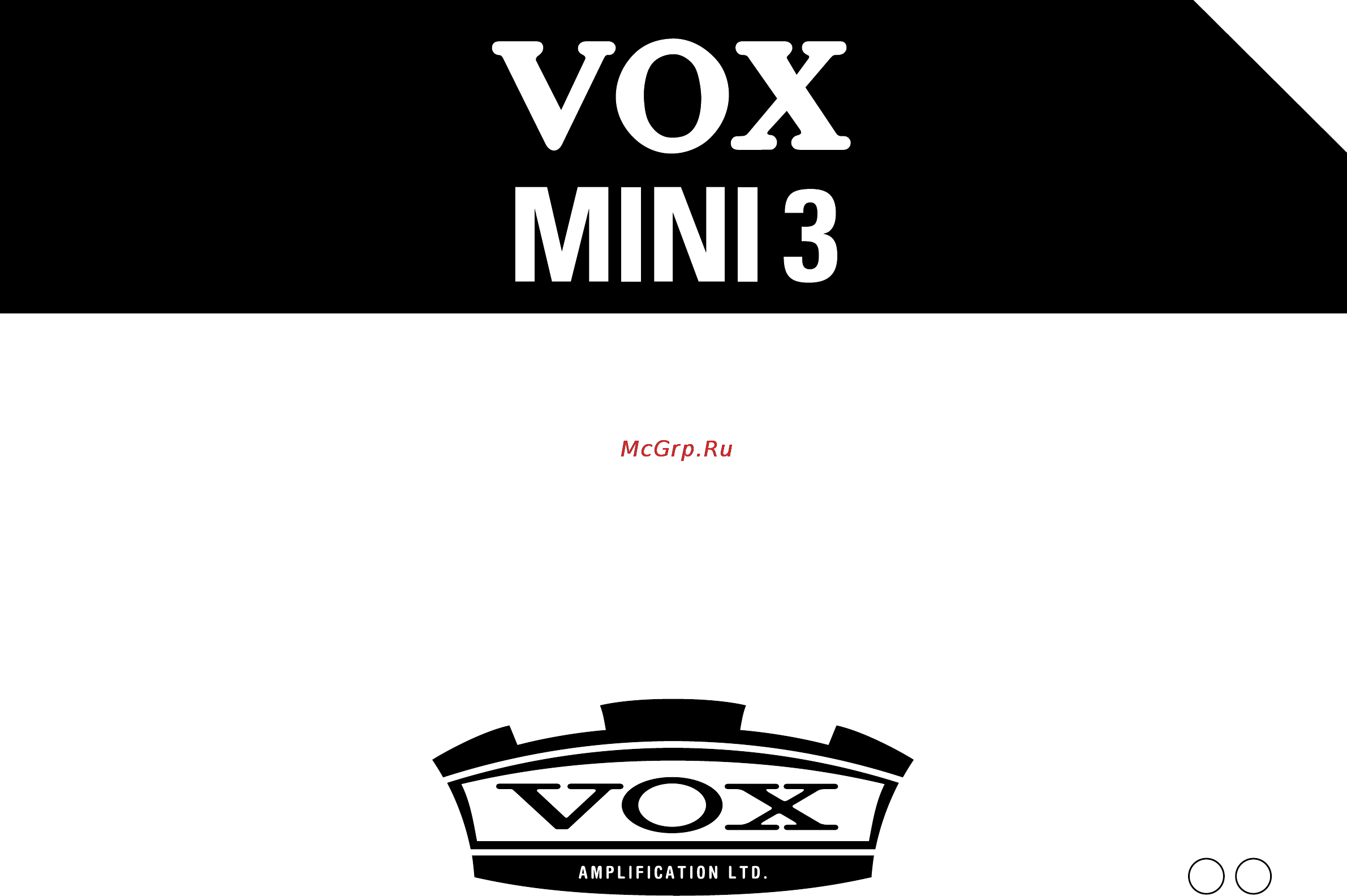 Vox MINI3-G2 Ivory Инструкция по эксплуатации онлайн