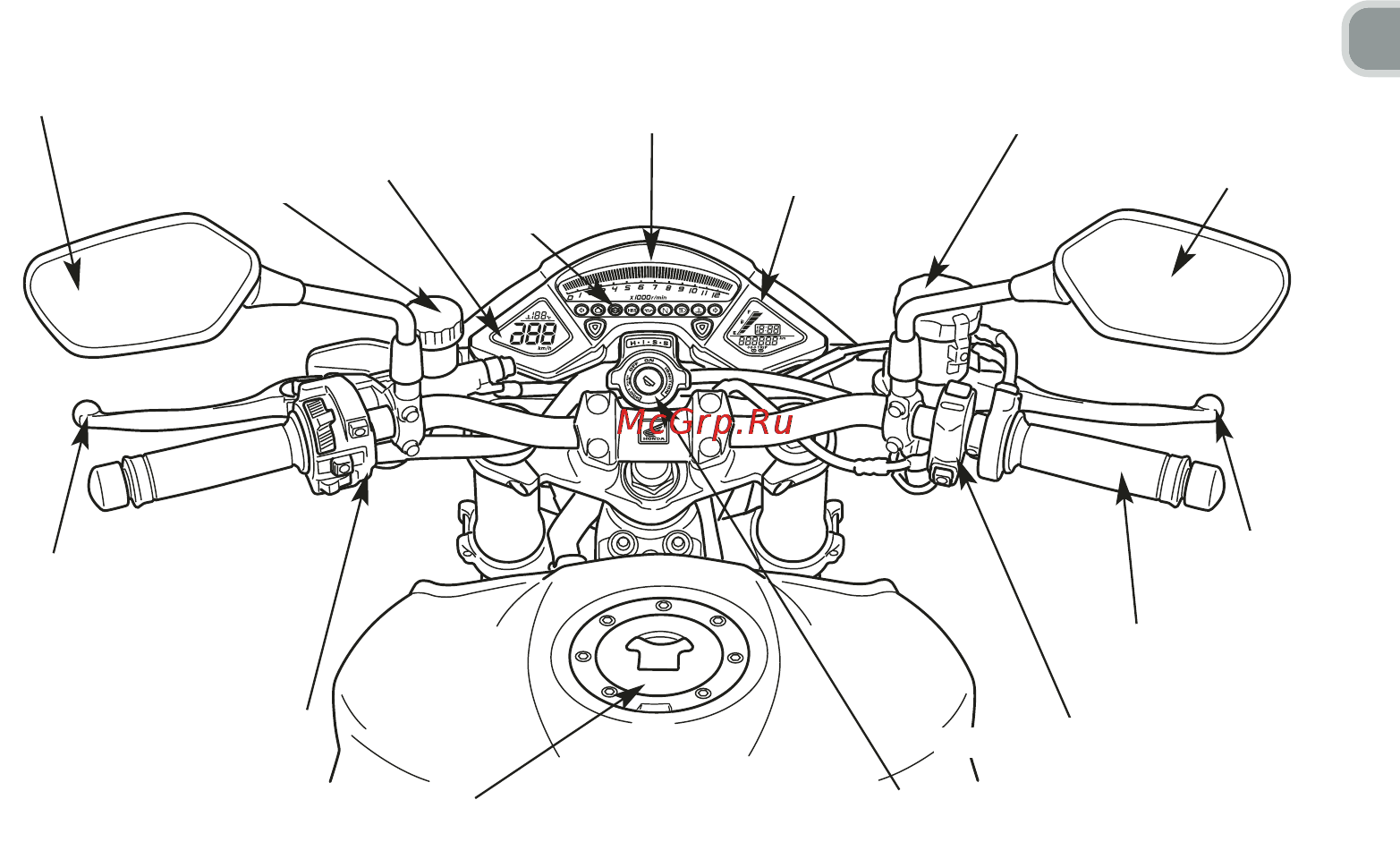 Honda CB1000RA (2010) [21/160] Расположение узлов и механизмов