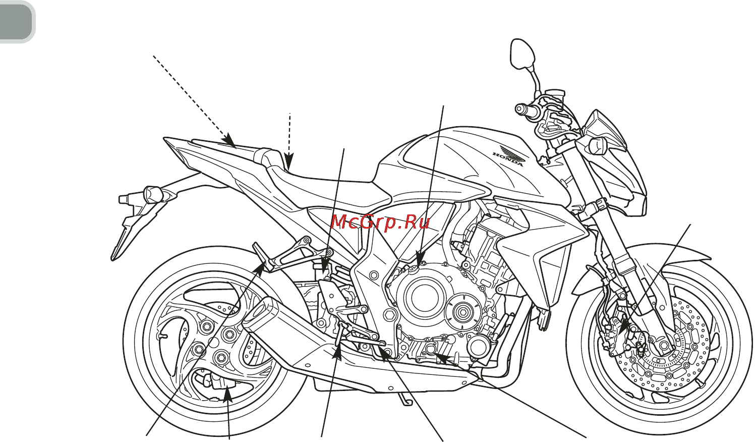 Honda CB1000RA (2010) [22/160] Расположение узлов и механизмов