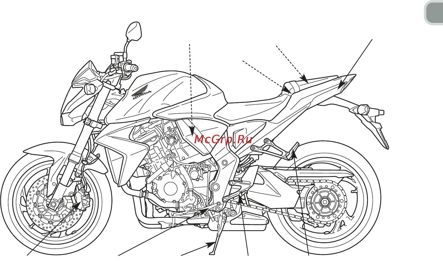 Honda CB1000RA (2010) [23/160] Расположение узлов и механизмов