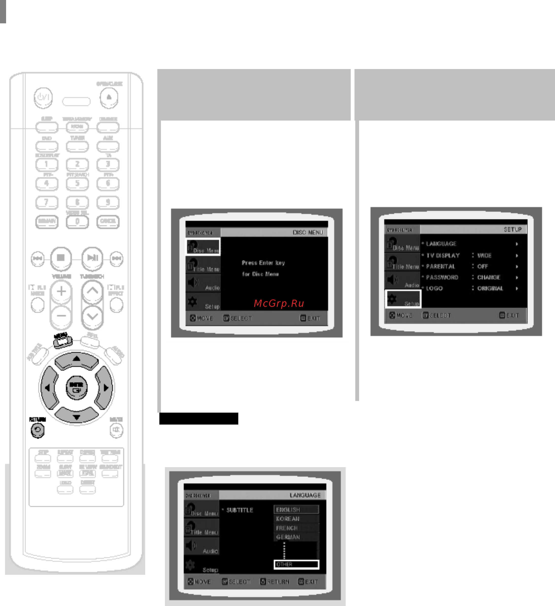 Samsung HT-TP12 [33/63] Установка языка